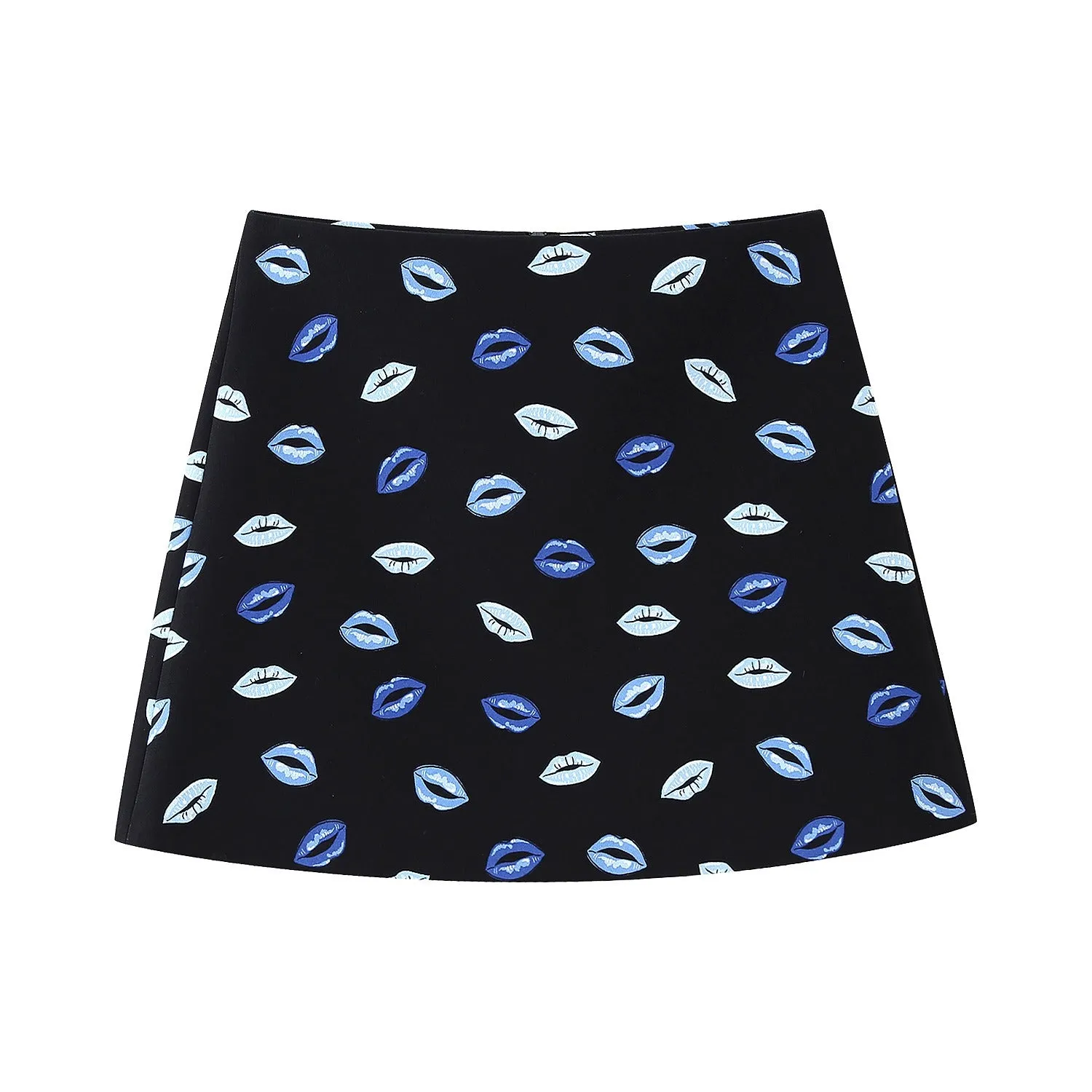 Pre Order:  Lips Printed Shirt   Mini Skirt