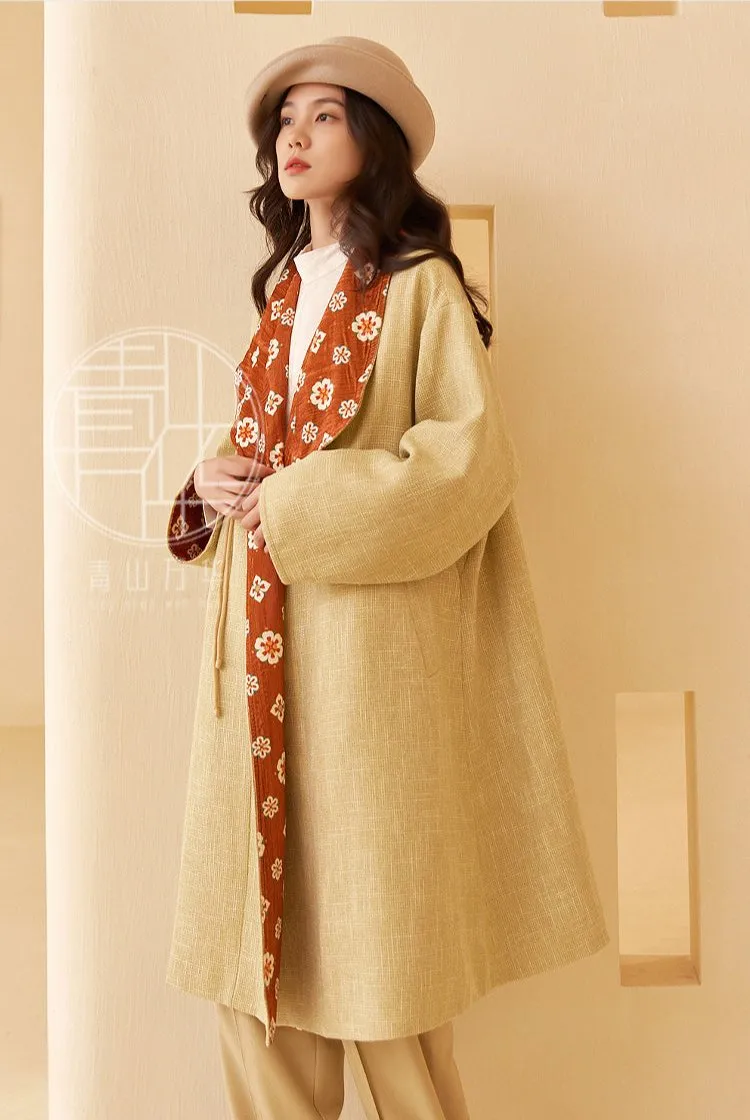 (Presale) Zao Qiu 早秋 Early Autumn Modernized Tang Double Lined Pi Ao Coat