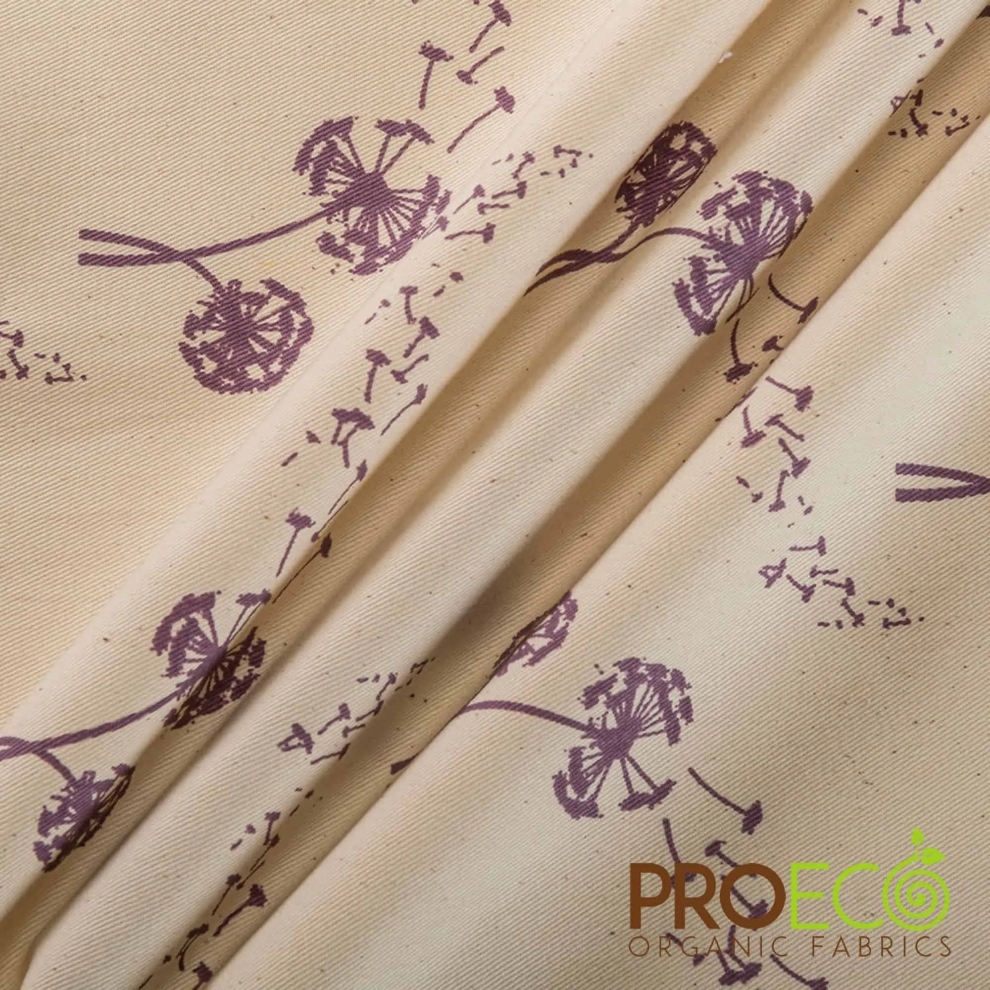 ProECO® Organic Cotton Twill Silver Print Fabric (W-627)