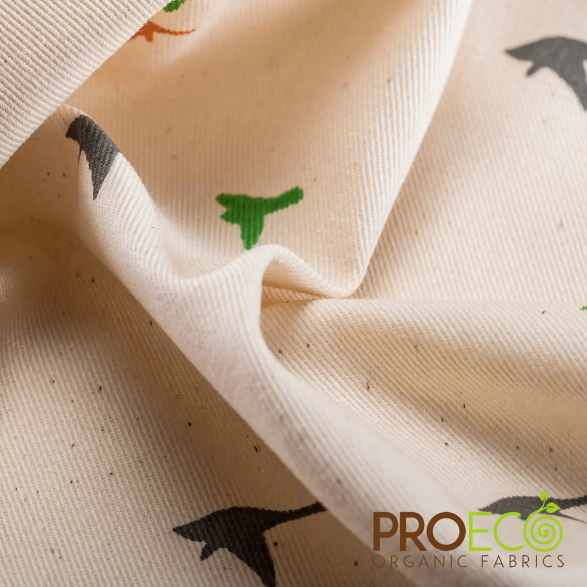 ProECO® Organic Cotton Twill Silver Print Fabric (W-627)