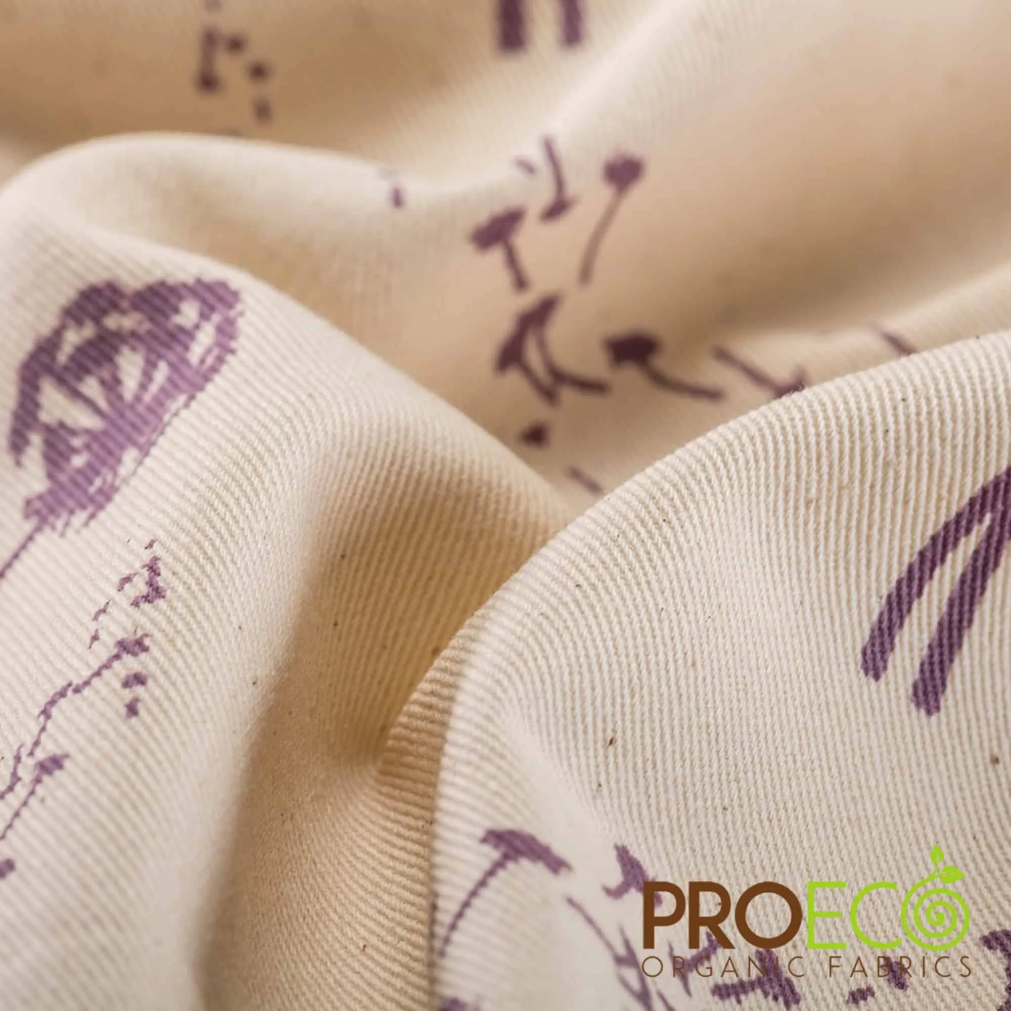 ProECO® Organic Cotton Twill Silver Print Fabric (W-627)