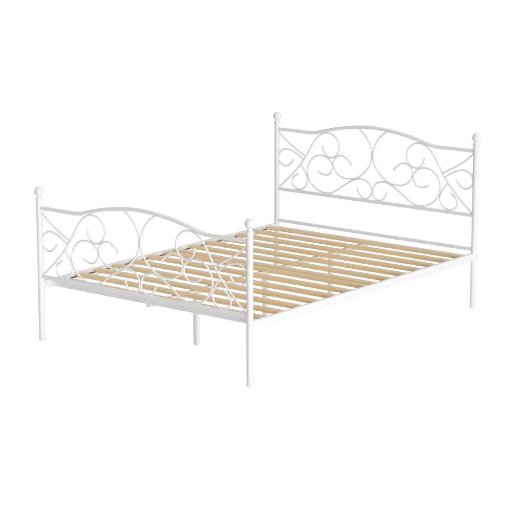 Provincial Style Double Bed Frame White