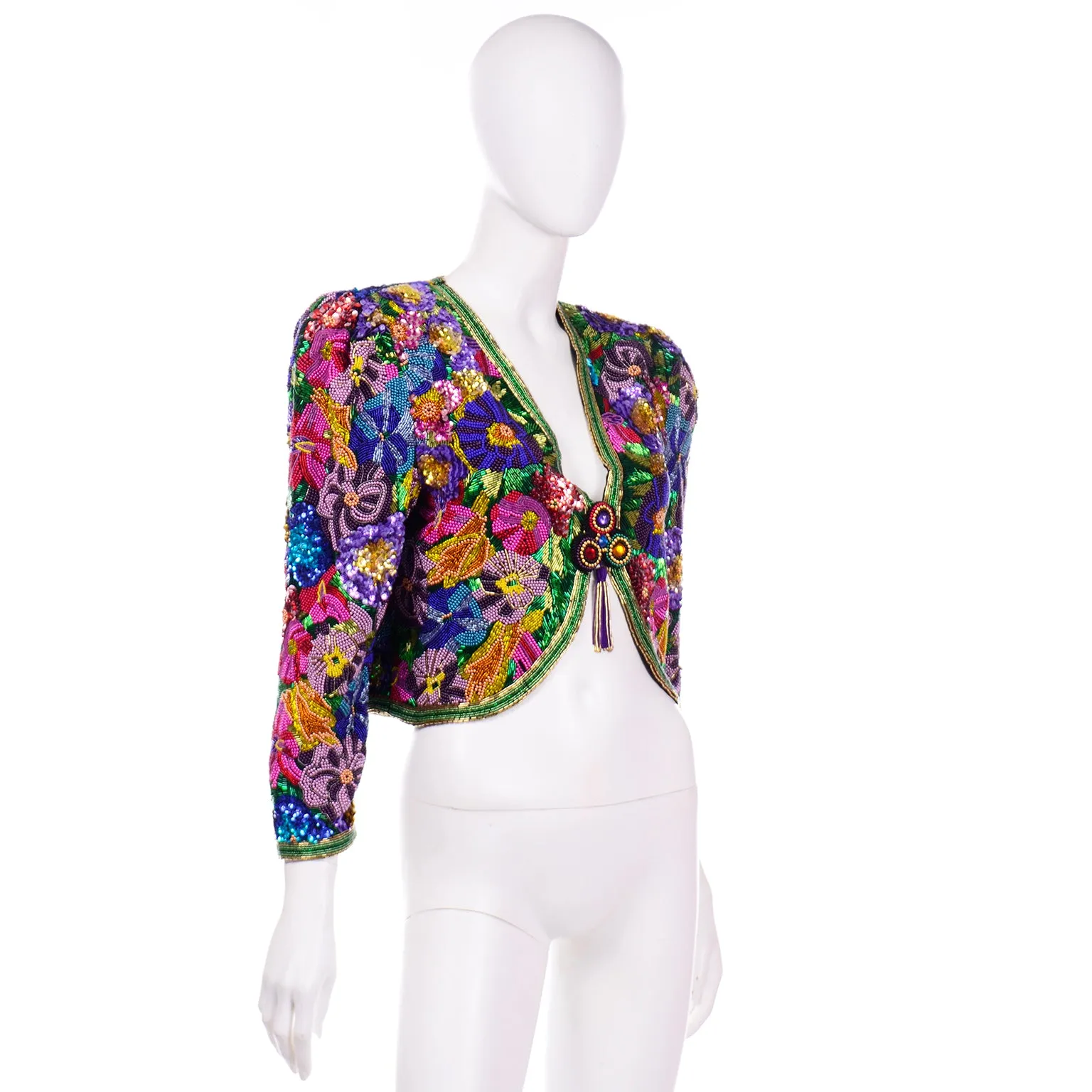 RESERVED // Diane Freis Vintage Hand Beaded Bolero Style Jacket