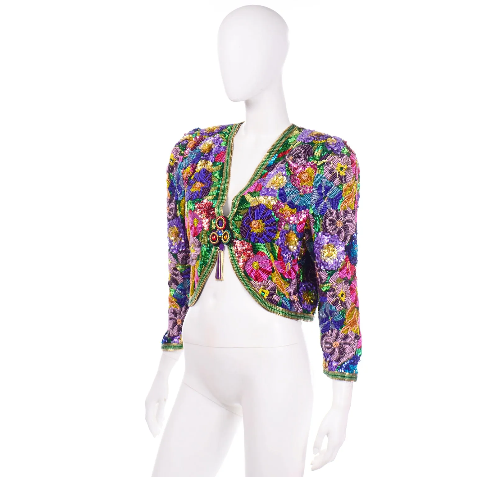 RESERVED // Diane Freis Vintage Hand Beaded Bolero Style Jacket