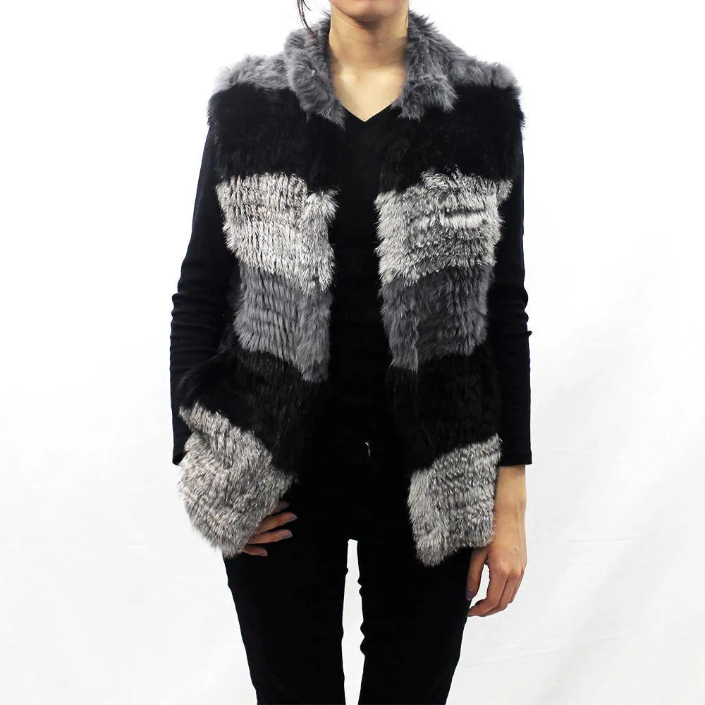 Rex Rabbit Fur Vest - Grey