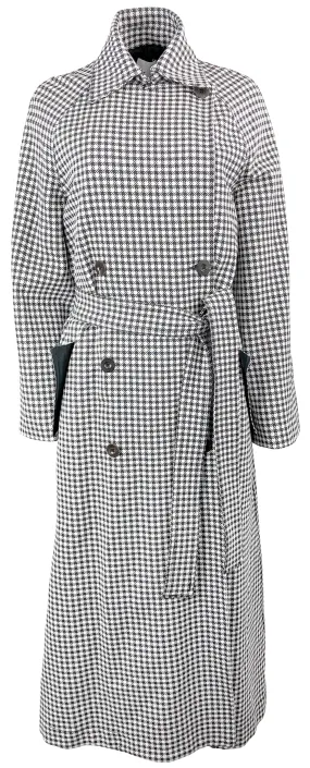 Rosetta Getty Gingham Checked Trench in Black/Cream