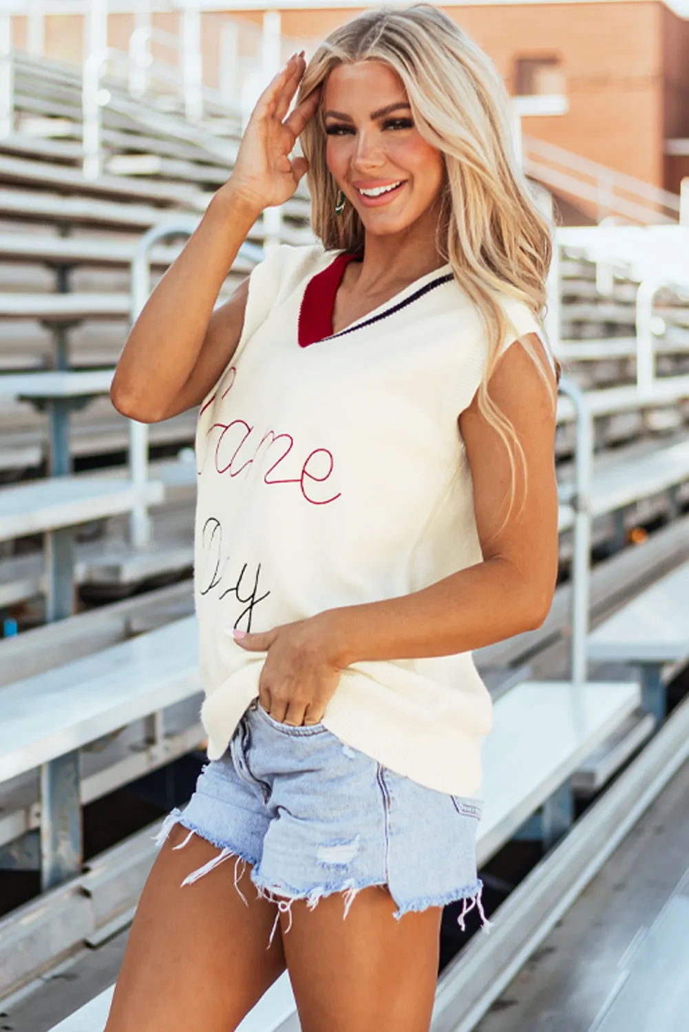 Sassy Vintage "Game Day" Sweater Vest