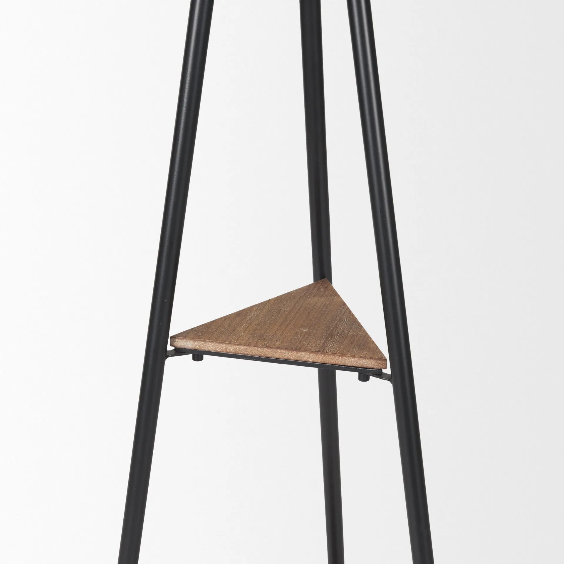 Sawyer Metal Coat Rack with Wood Triangular Shelf