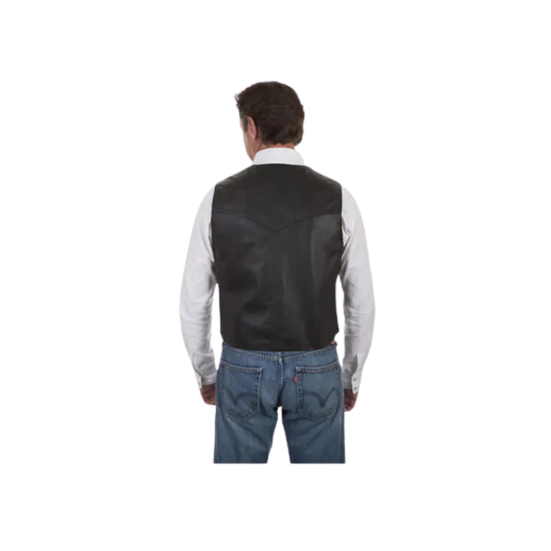 Scully Leathers Men's Soft Lambskin Black Vest