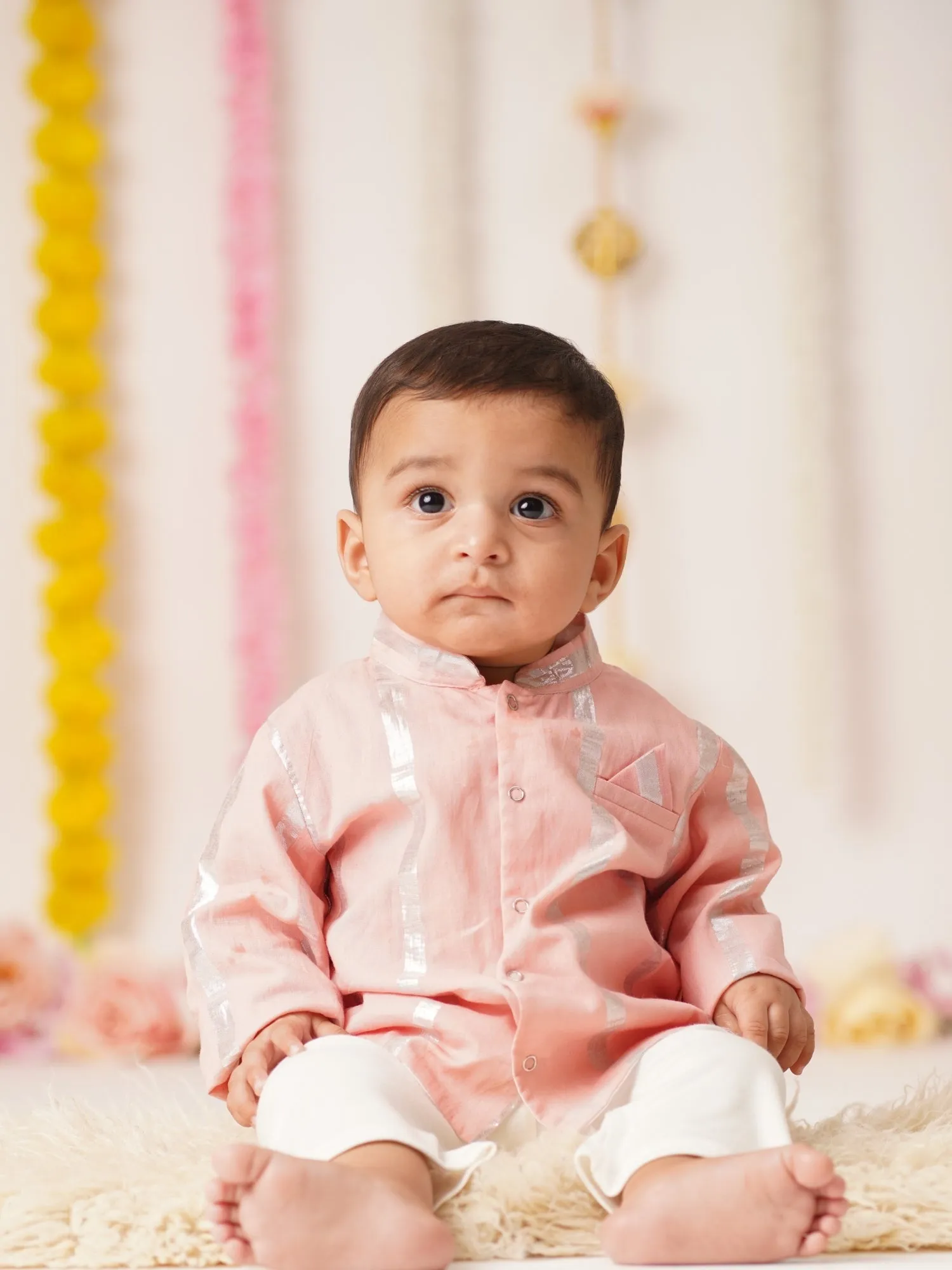 Shubh - Baby Boy Sherwani Set | Pink