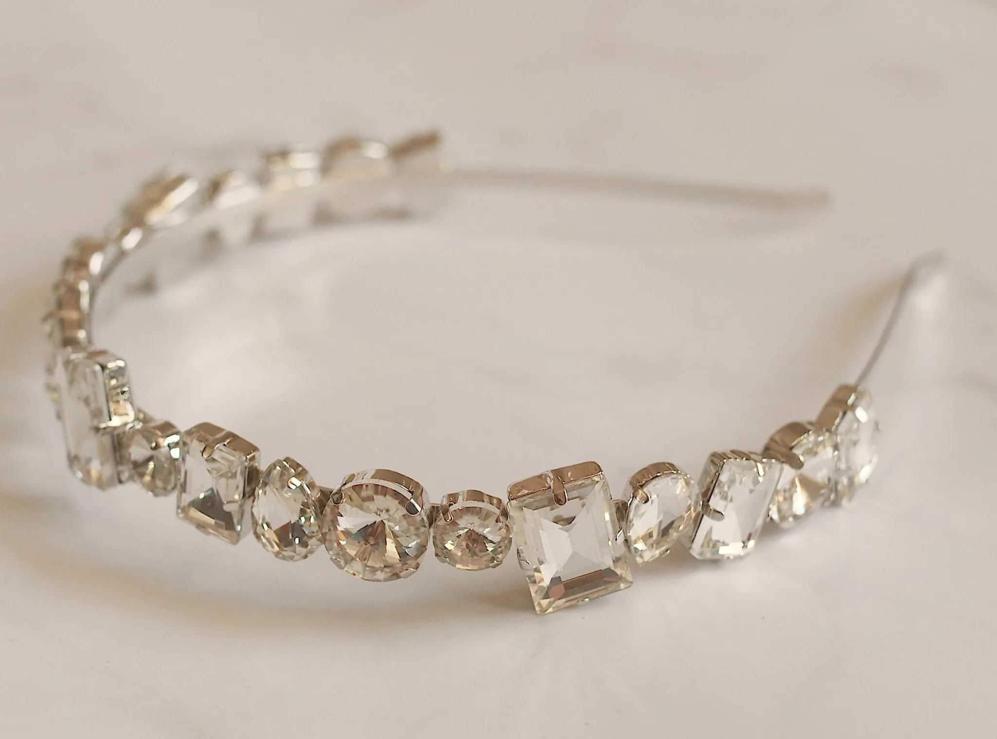 Silver Headband with Crystal