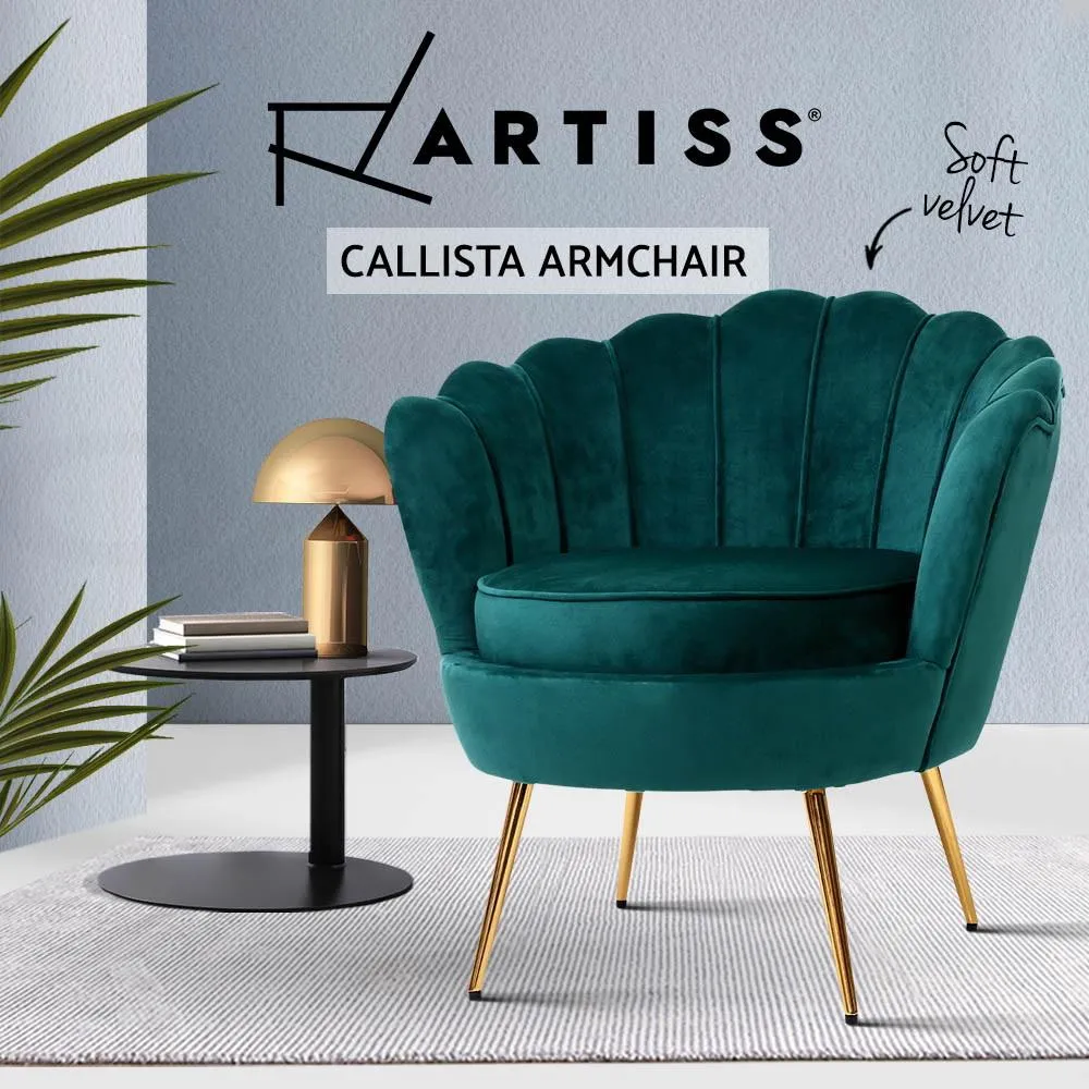 Single Accent Armchair Lounge Chair in Green Colour