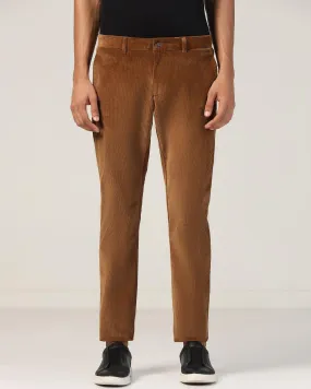 Slim Comfort B-95 Casual Brown Solid Khakis - Magna