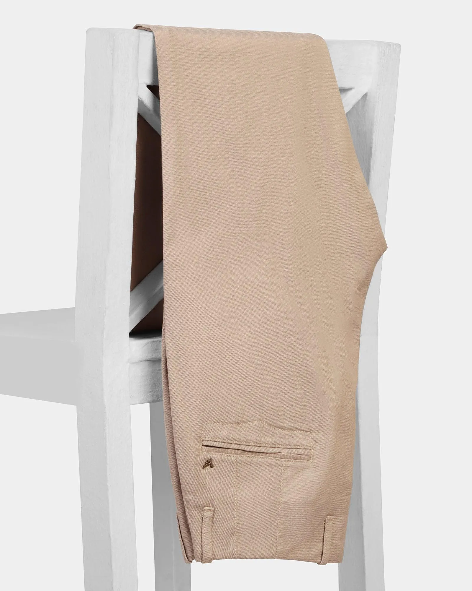 Slim Fit B-91 Casual Beige Solid Khakis - Adrian