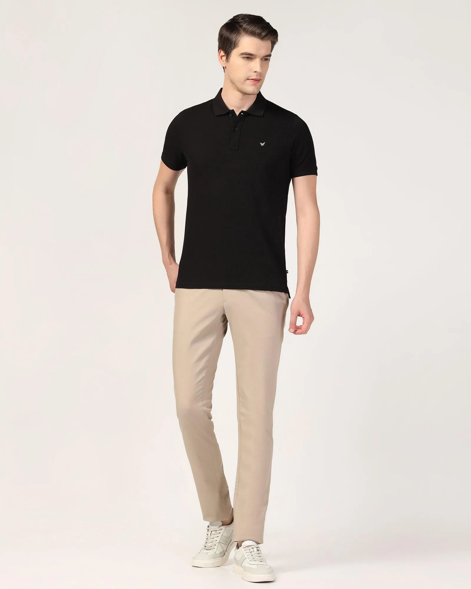 Slim Fit B-91 Casual Beige Solid Khakis - Adrian