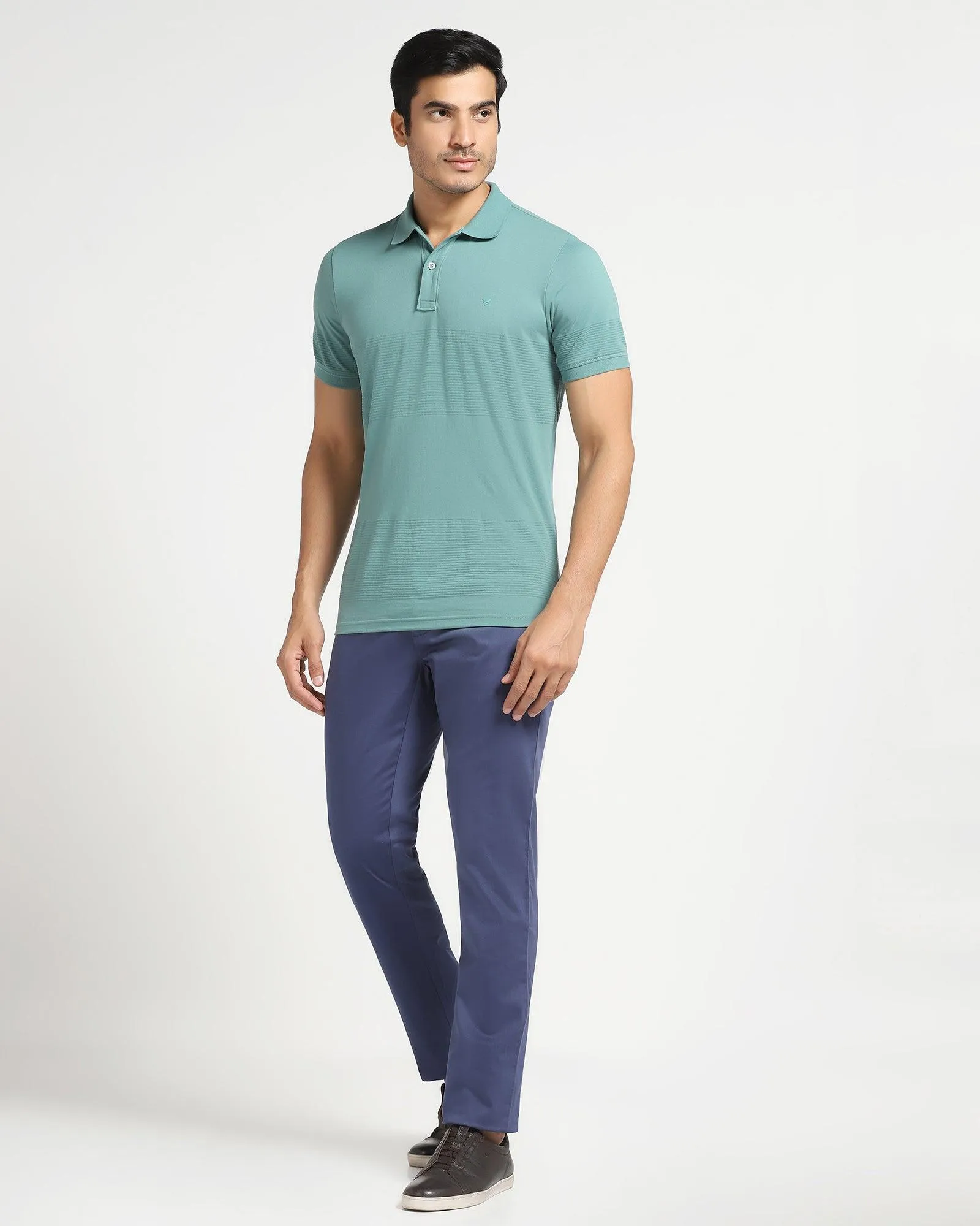 Slim Fit B-91 Casual Ink Blue Solid Khakis - Mark