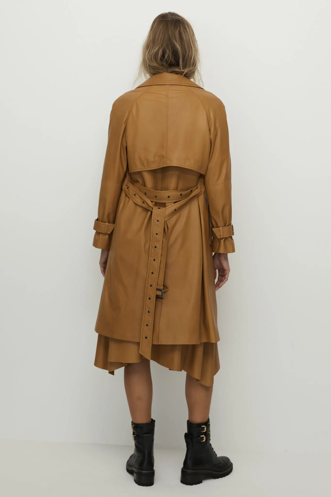 Soho Slouch Leather Trench Toasty Caramel Leather