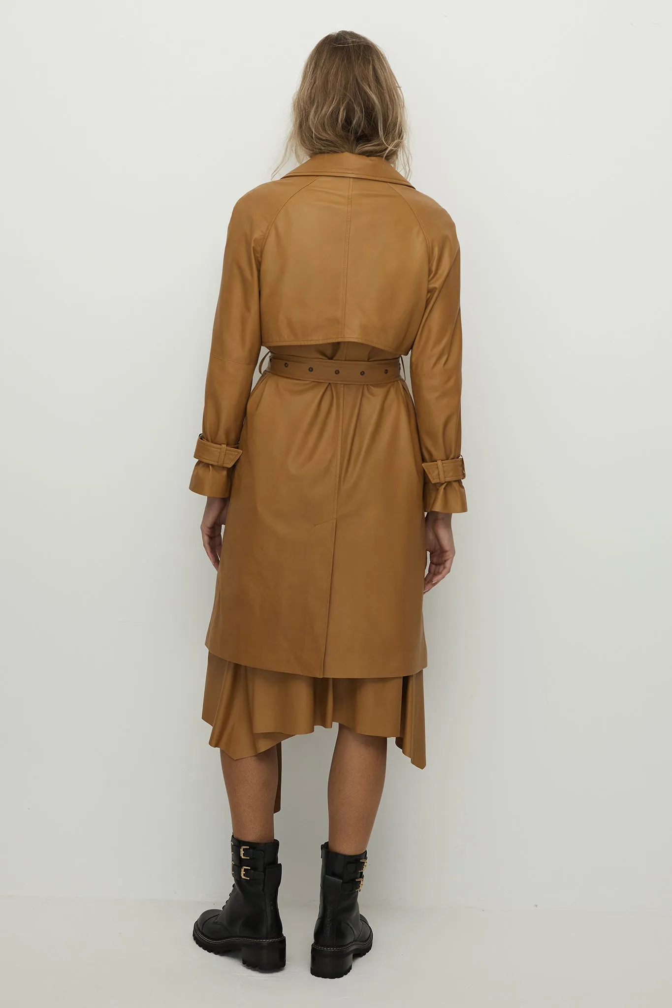 Soho Slouch Leather Trench Toasty Caramel Leather