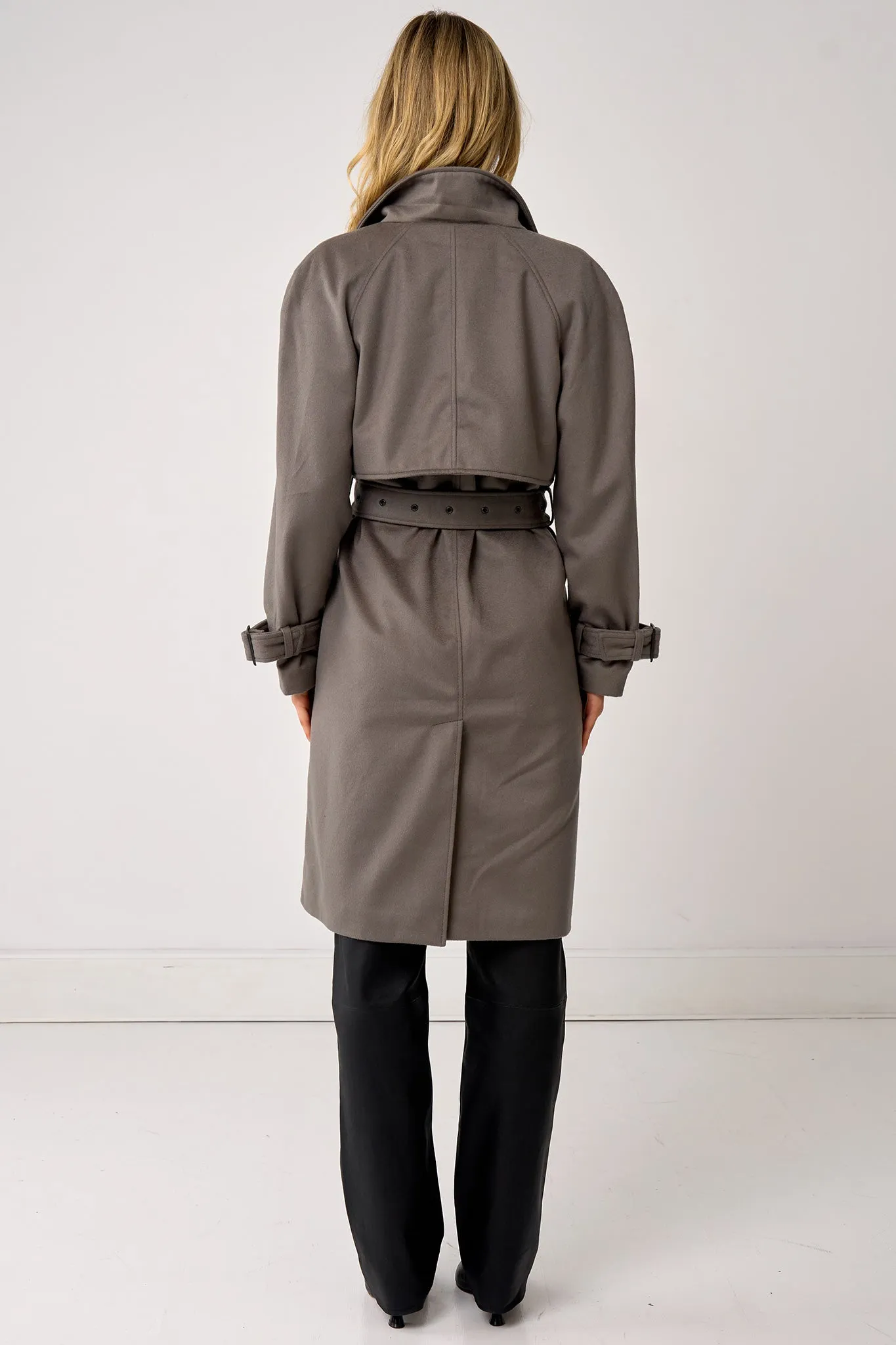 Soho Slouch Trench Grey Wool