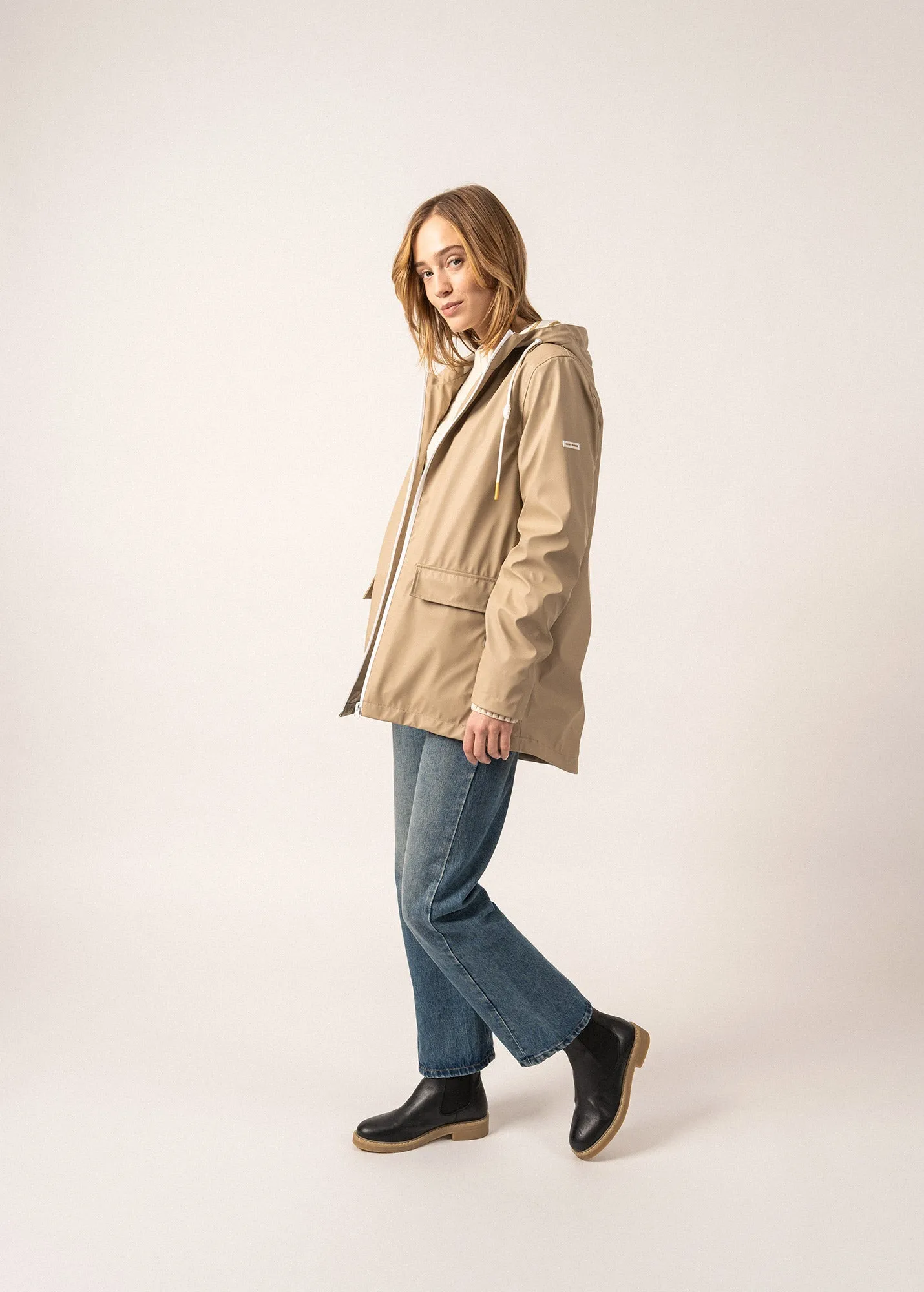 Ste Gabrielle hooded raincoat - lined (NATUREL)