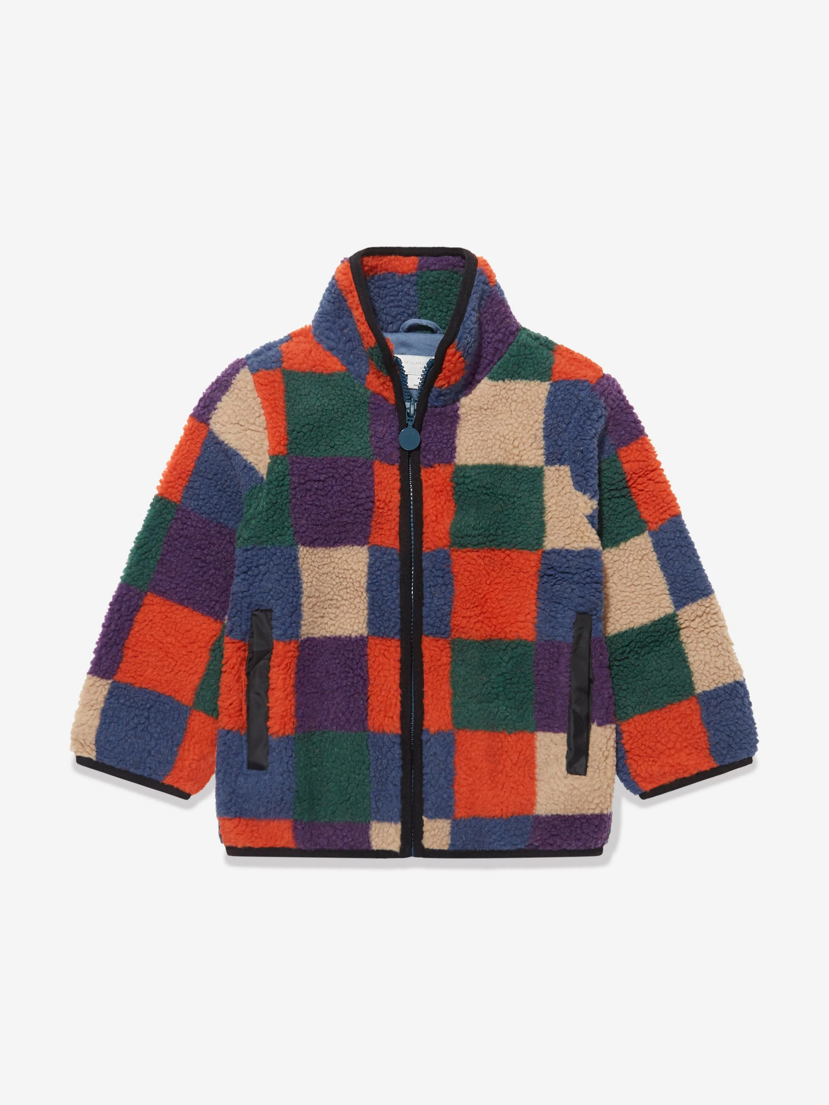 Stella McCartney Boys Faux Shearling Jacket in Multicolour