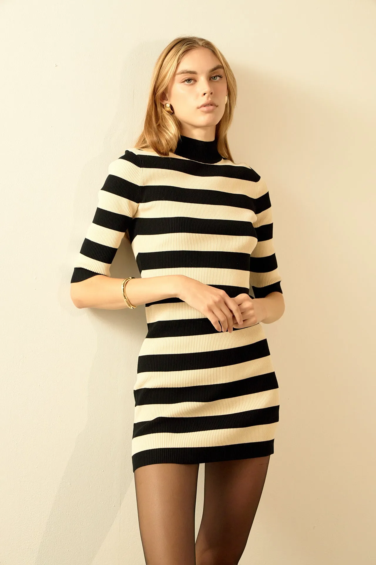 Striped Knit Mini Dress