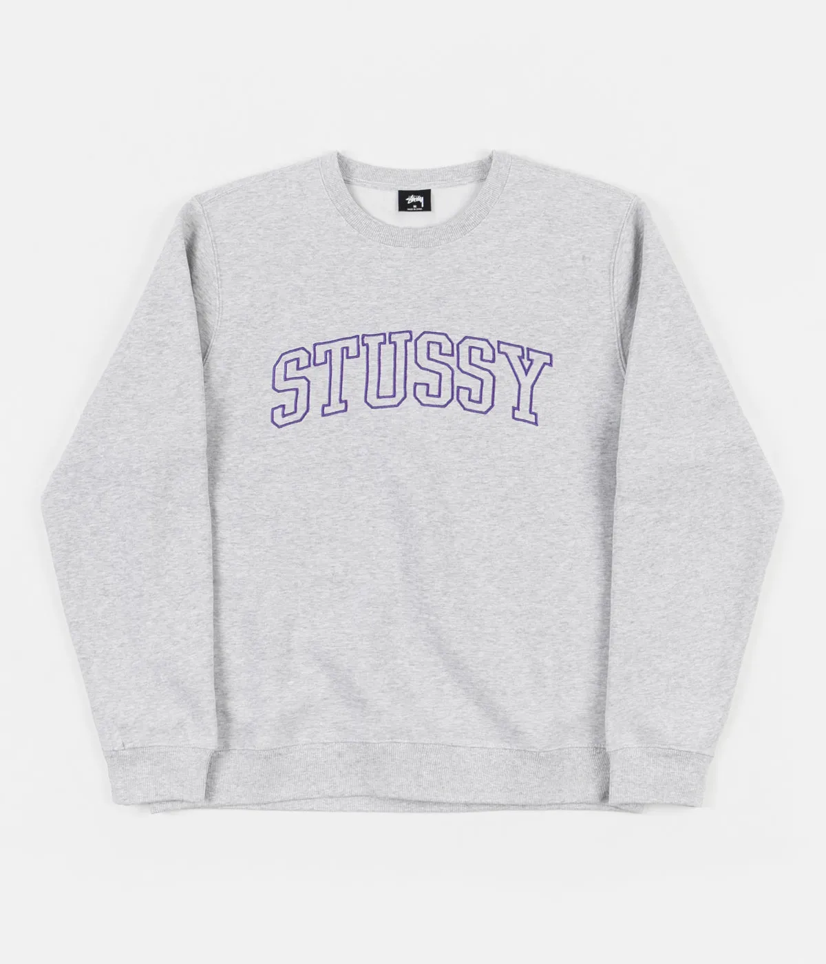 Stussy Outline Applique Crewneck Sweatshirt - Ash Heather