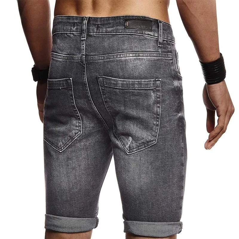 Summer Men's Thin Ripped Denim Shorts 15651173L