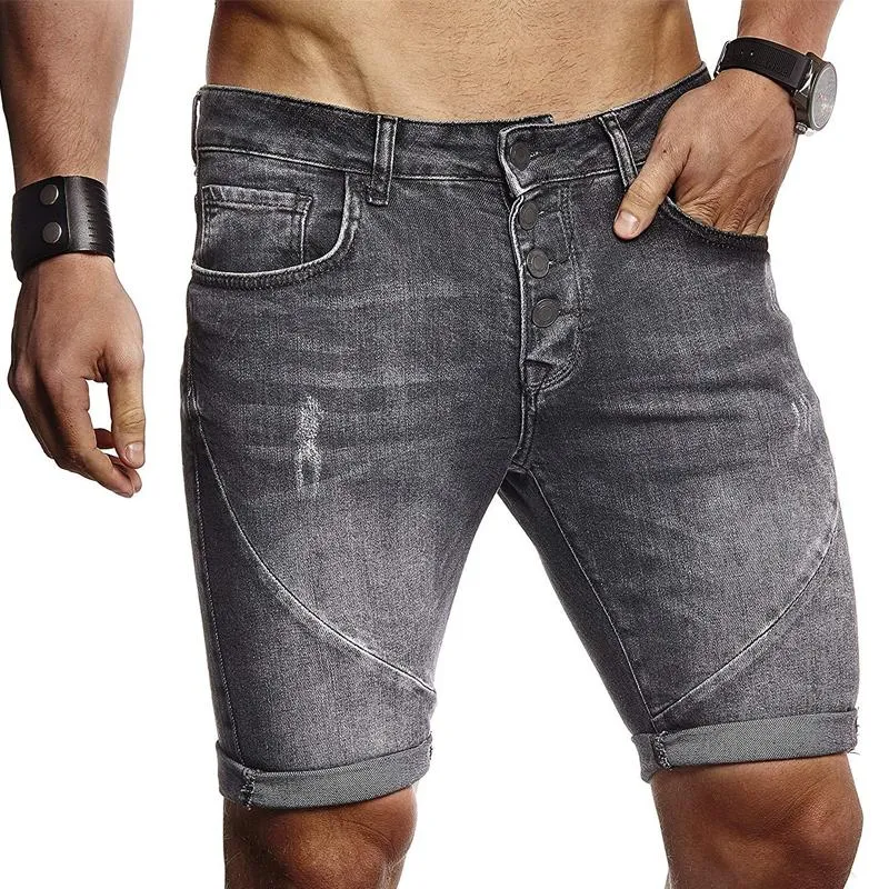 Summer Men's Thin Ripped Denim Shorts 15651173L