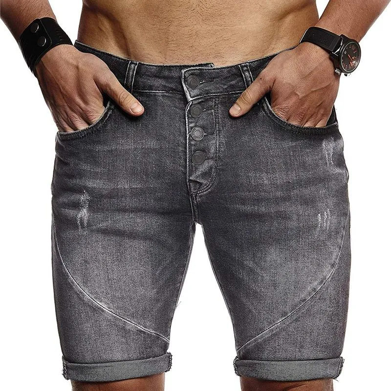 Summer Men's Thin Ripped Denim Shorts 15651173L