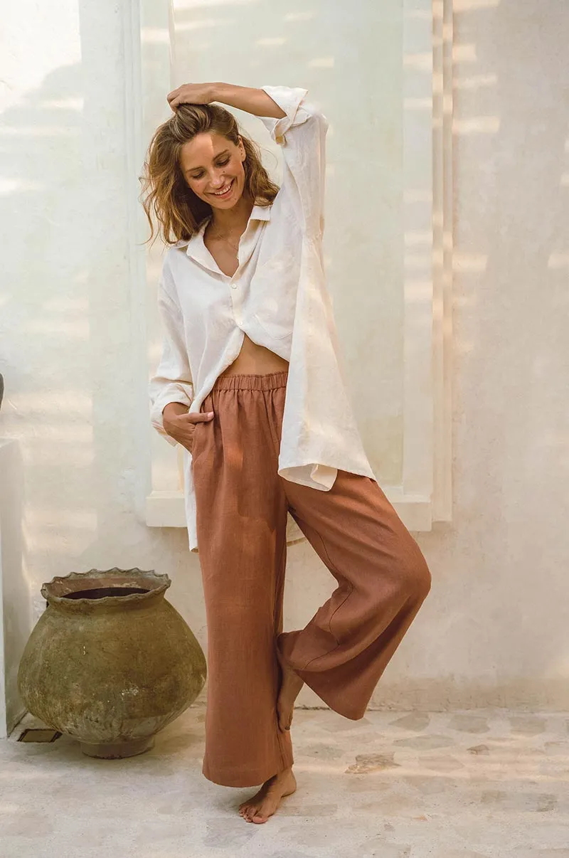 SUMMER Pants - clay linen