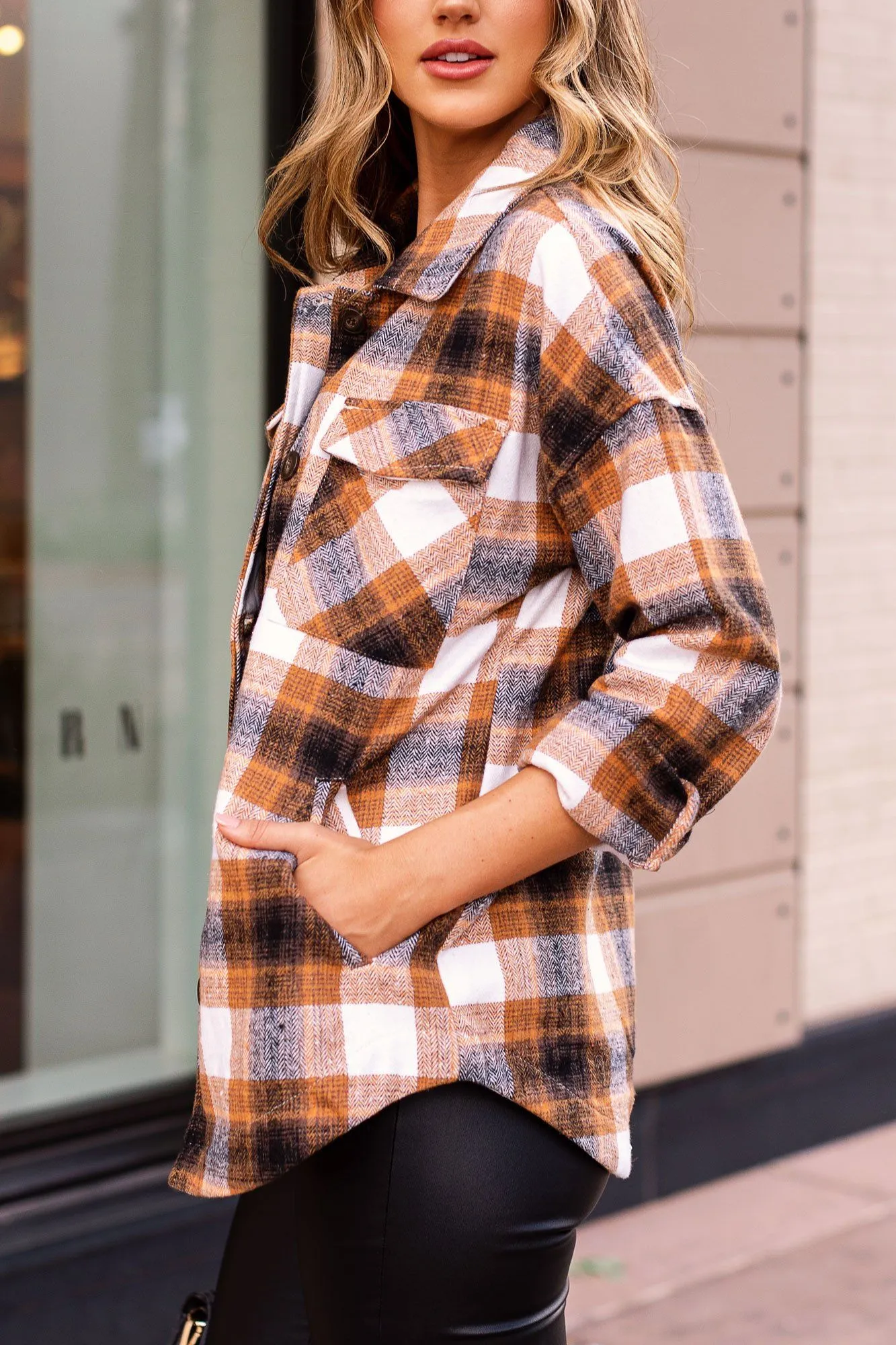 Tanner Rust Plaid Shacket