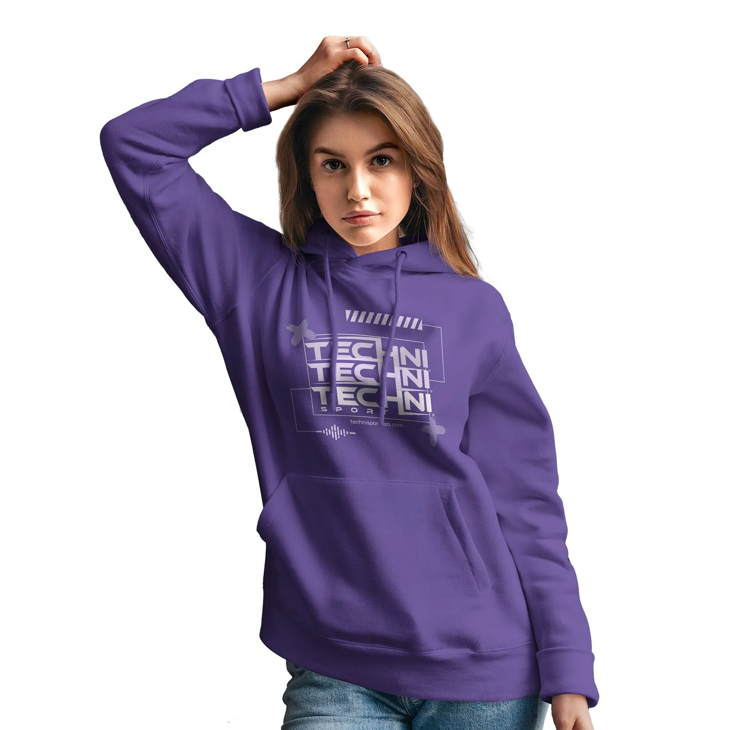 Techni Stacked Unisex Purple Hoodie