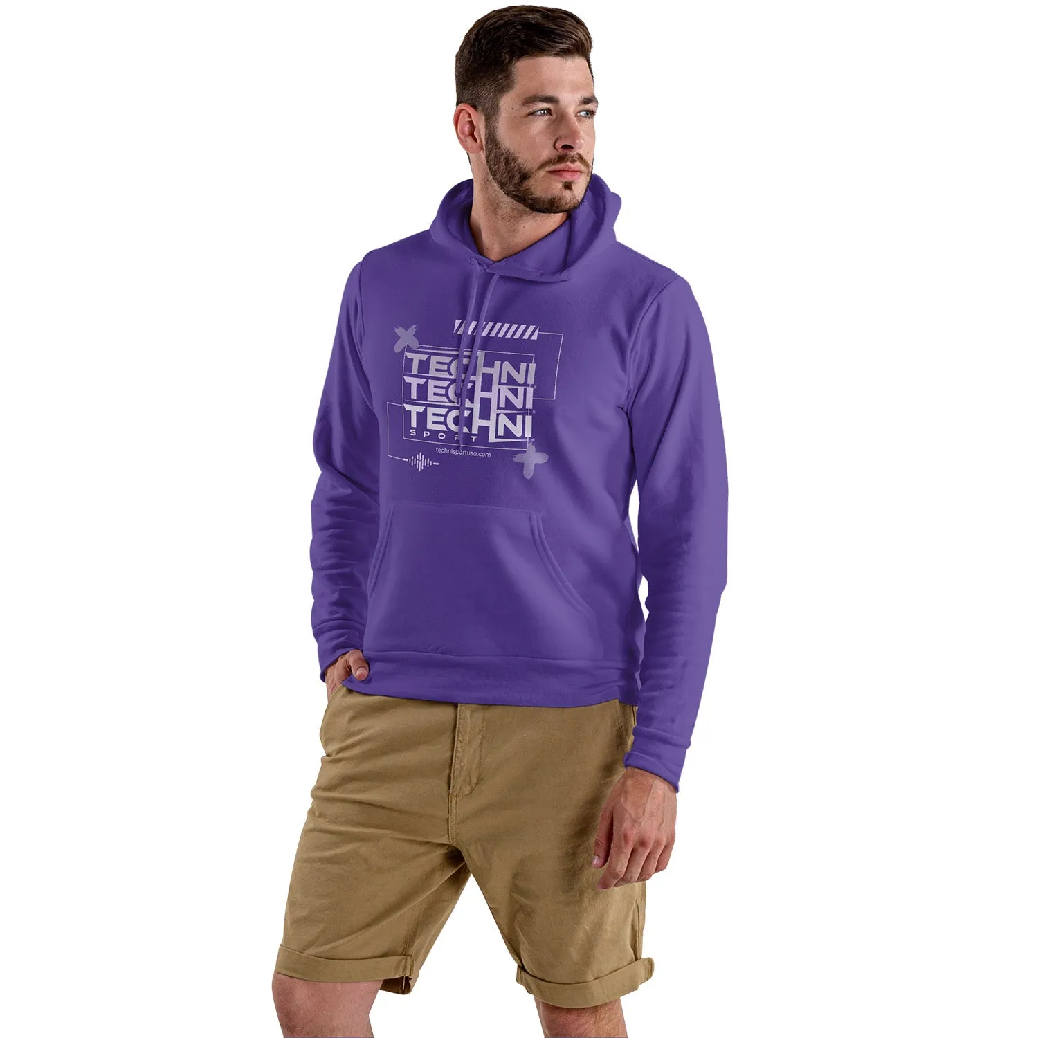 Techni Stacked Unisex Purple Hoodie