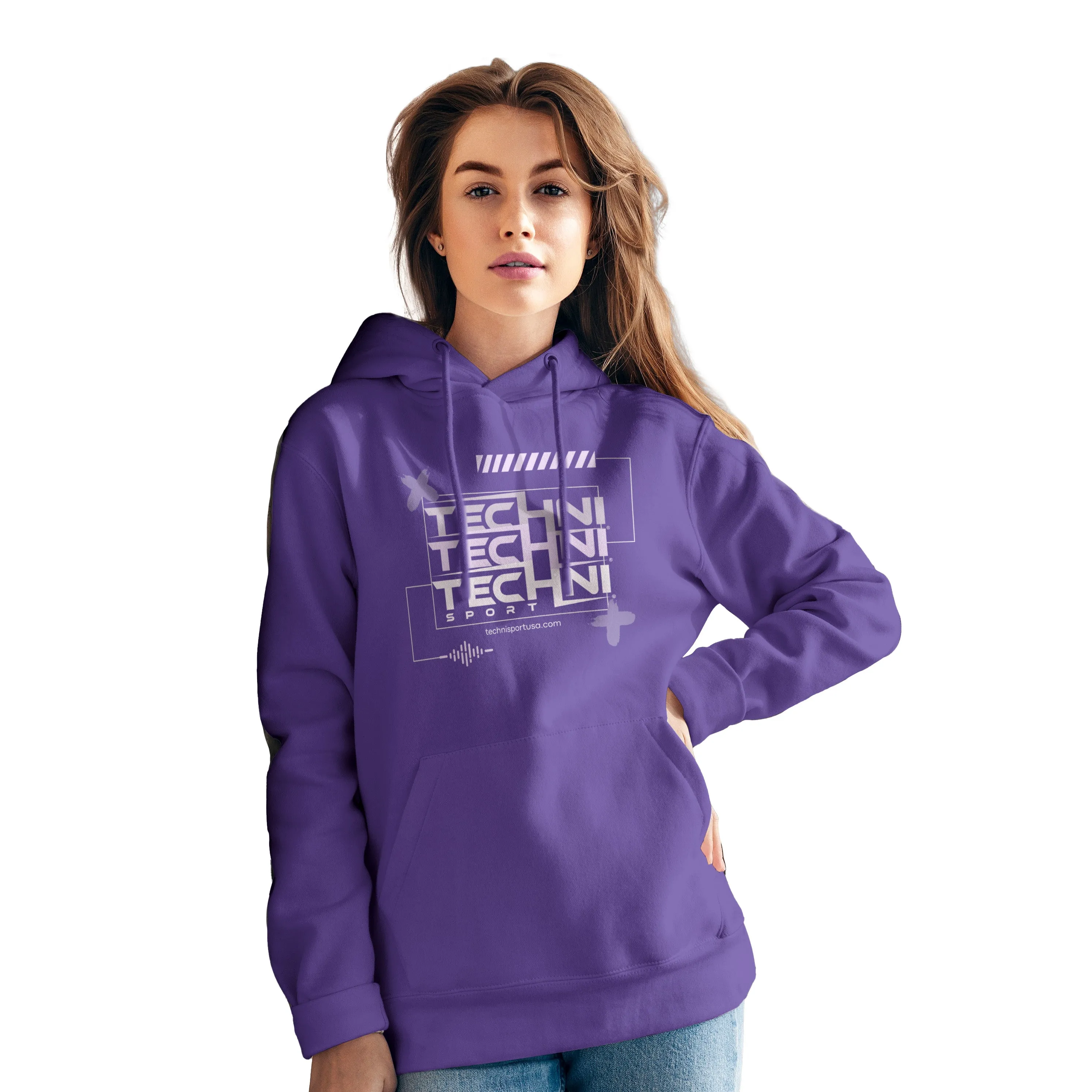 Techni Stacked Unisex Purple Hoodie