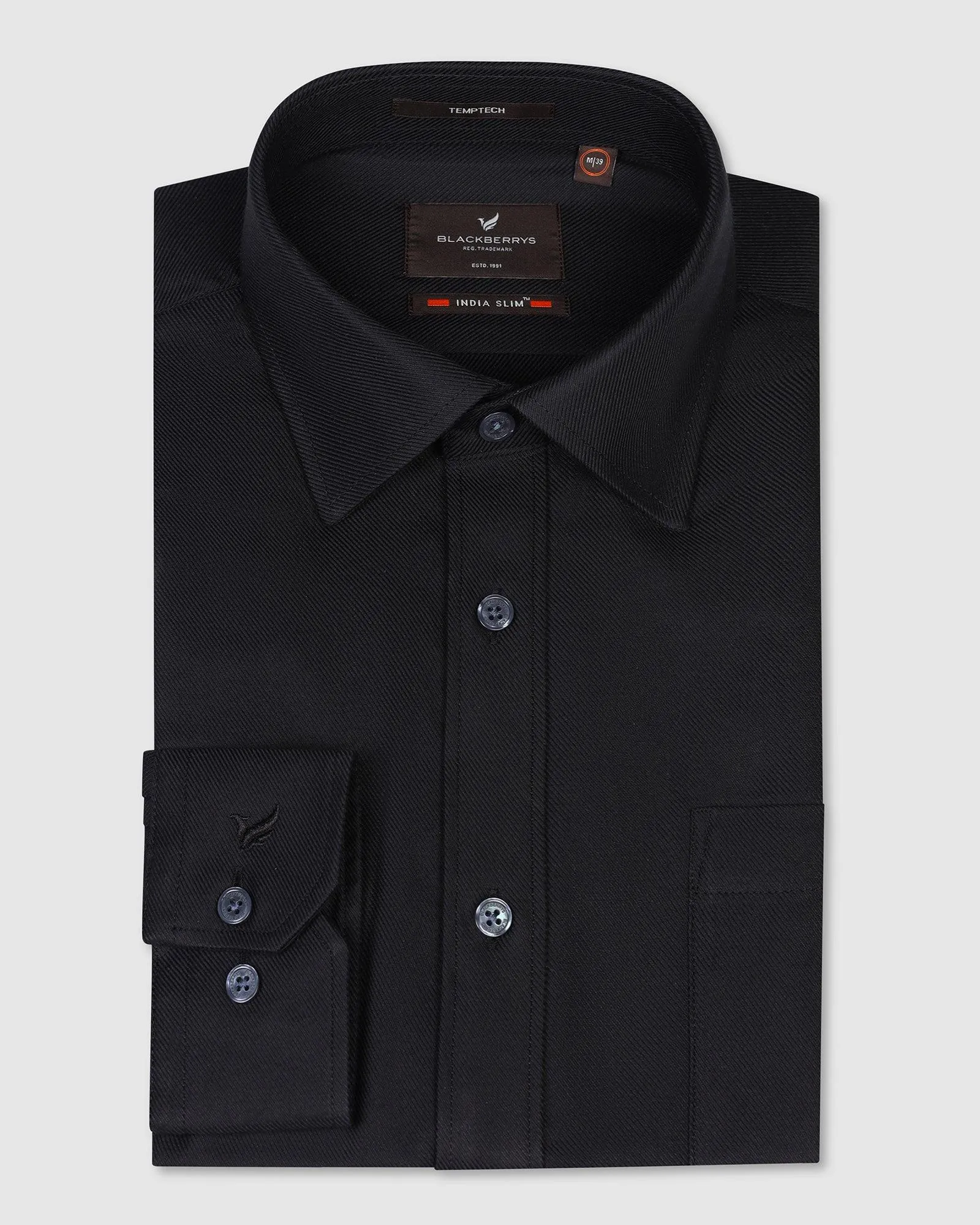 Temp Tech Formal Black Solid Shirt - Antony