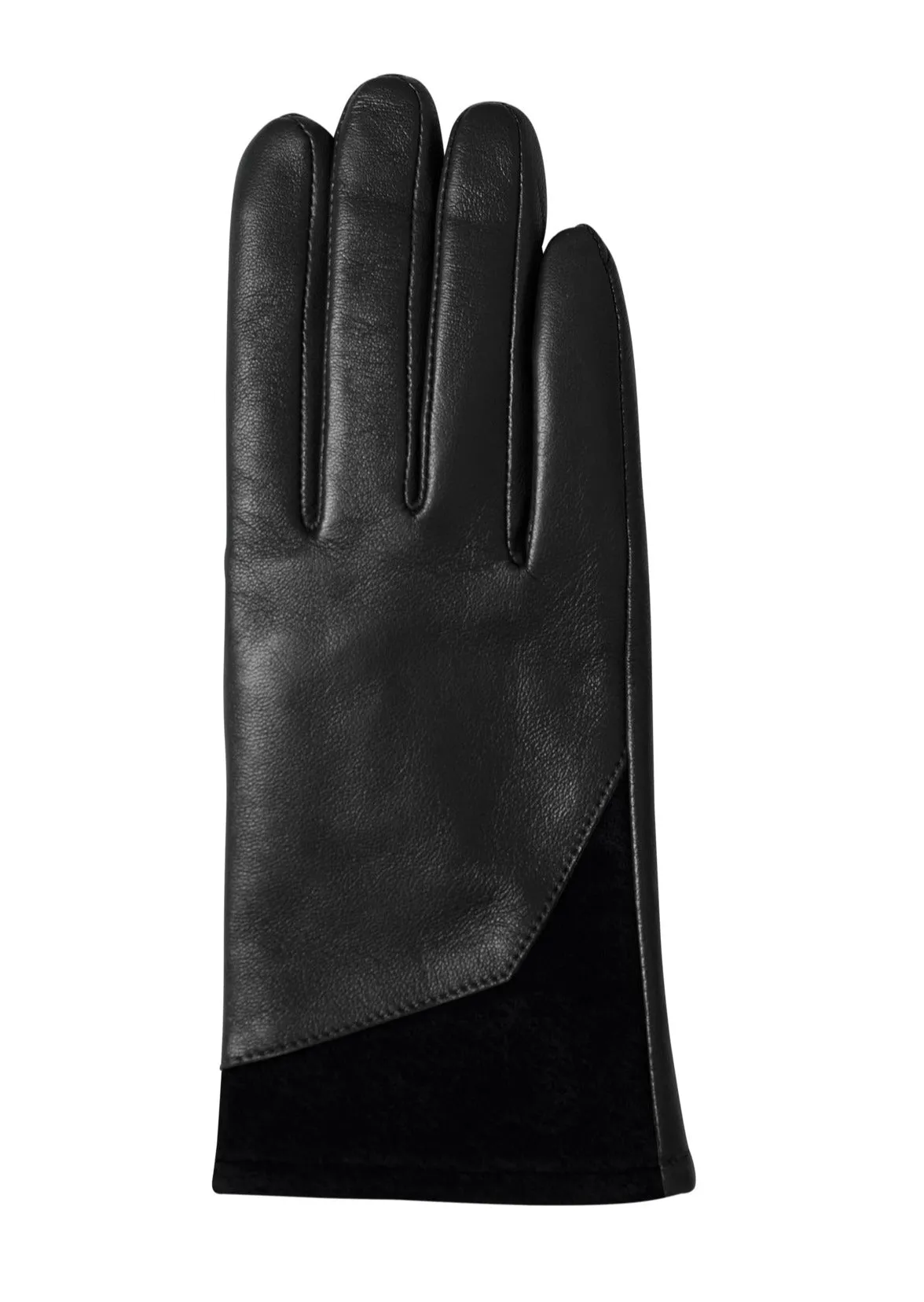 The Jamila Leather   Suede Gloves - Black