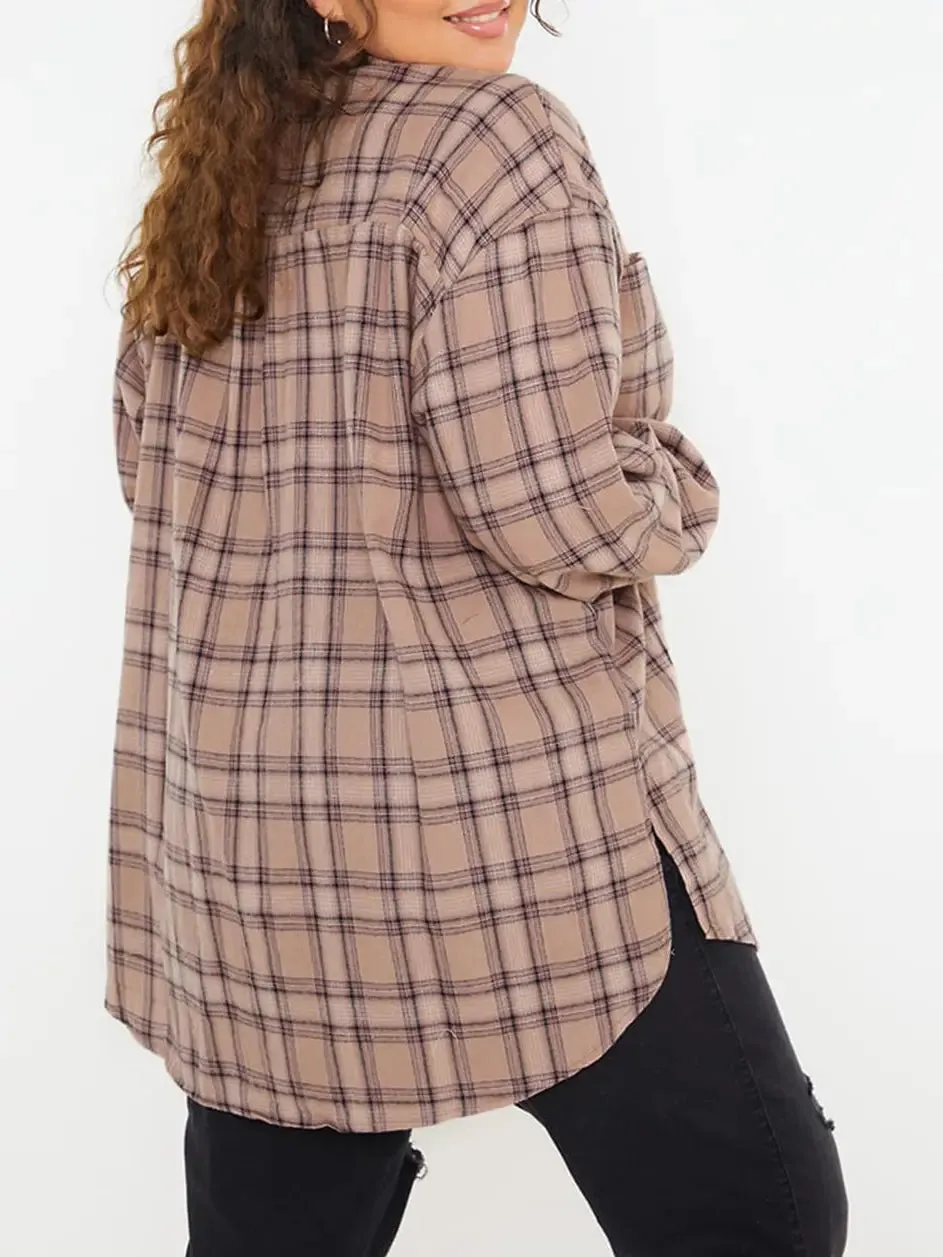 The Jane Oversized Flannel Shirt - PLUS