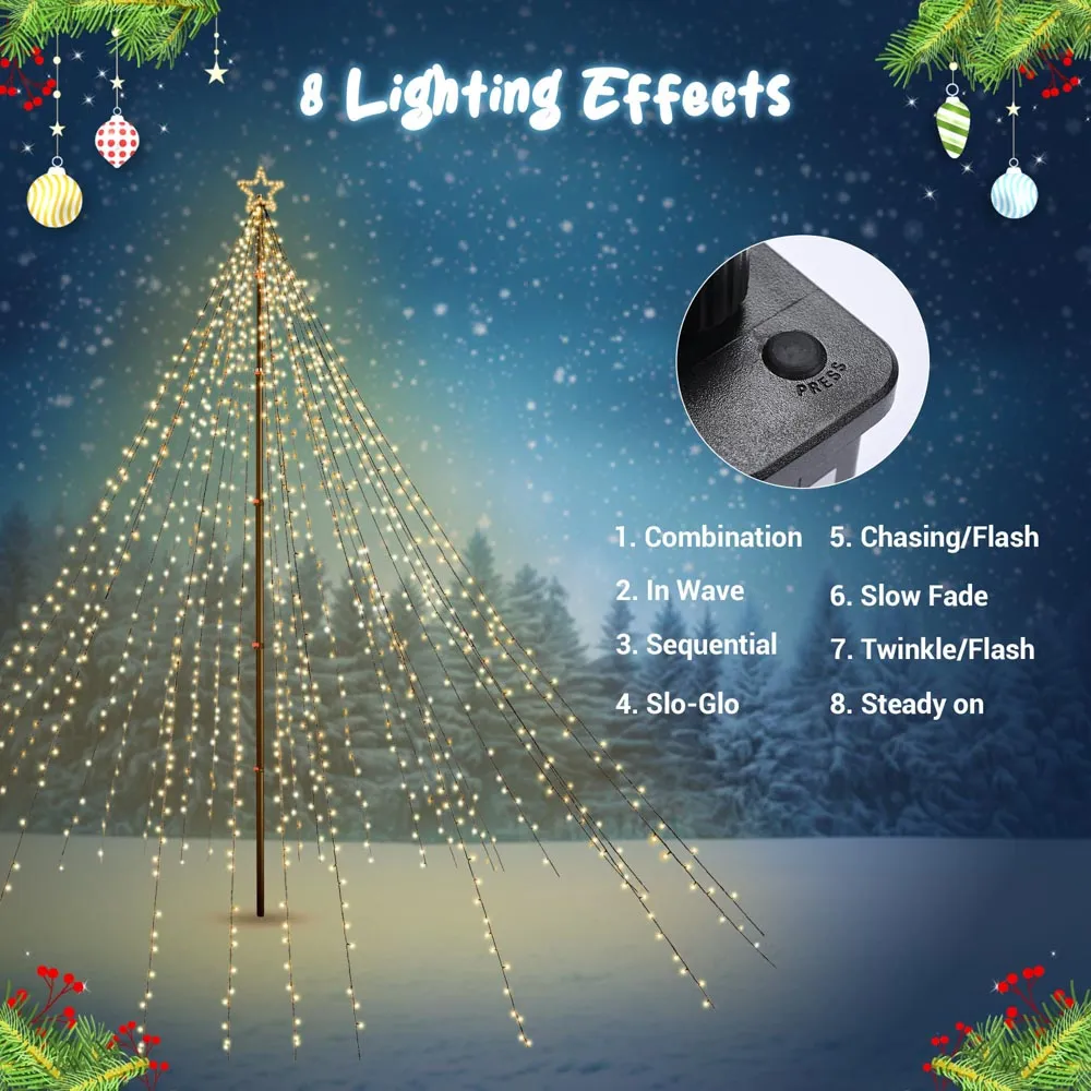 TheLAShop 20ft Flagpole Outdoor Tree Light 28.5ft Outdoor Patio Lights