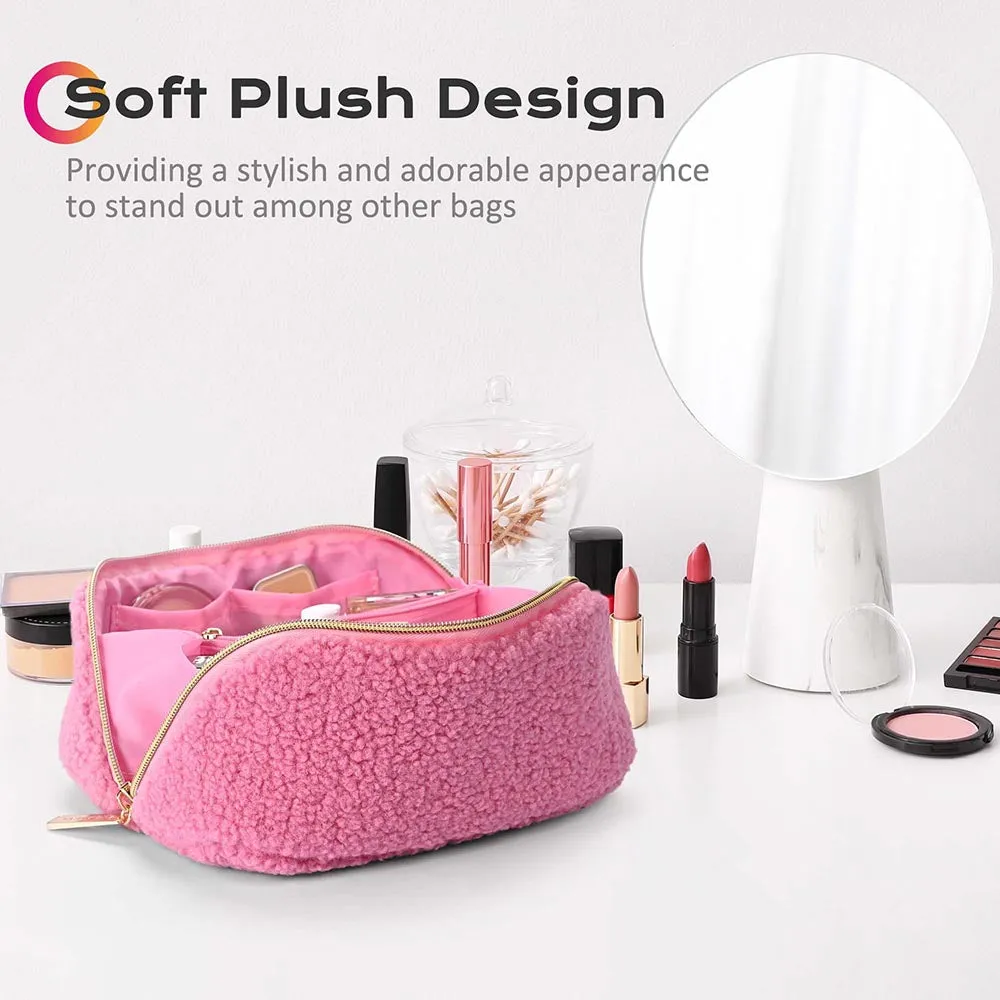 TheLAShop Large Cosmetic Bag Brush Holder with Compartments