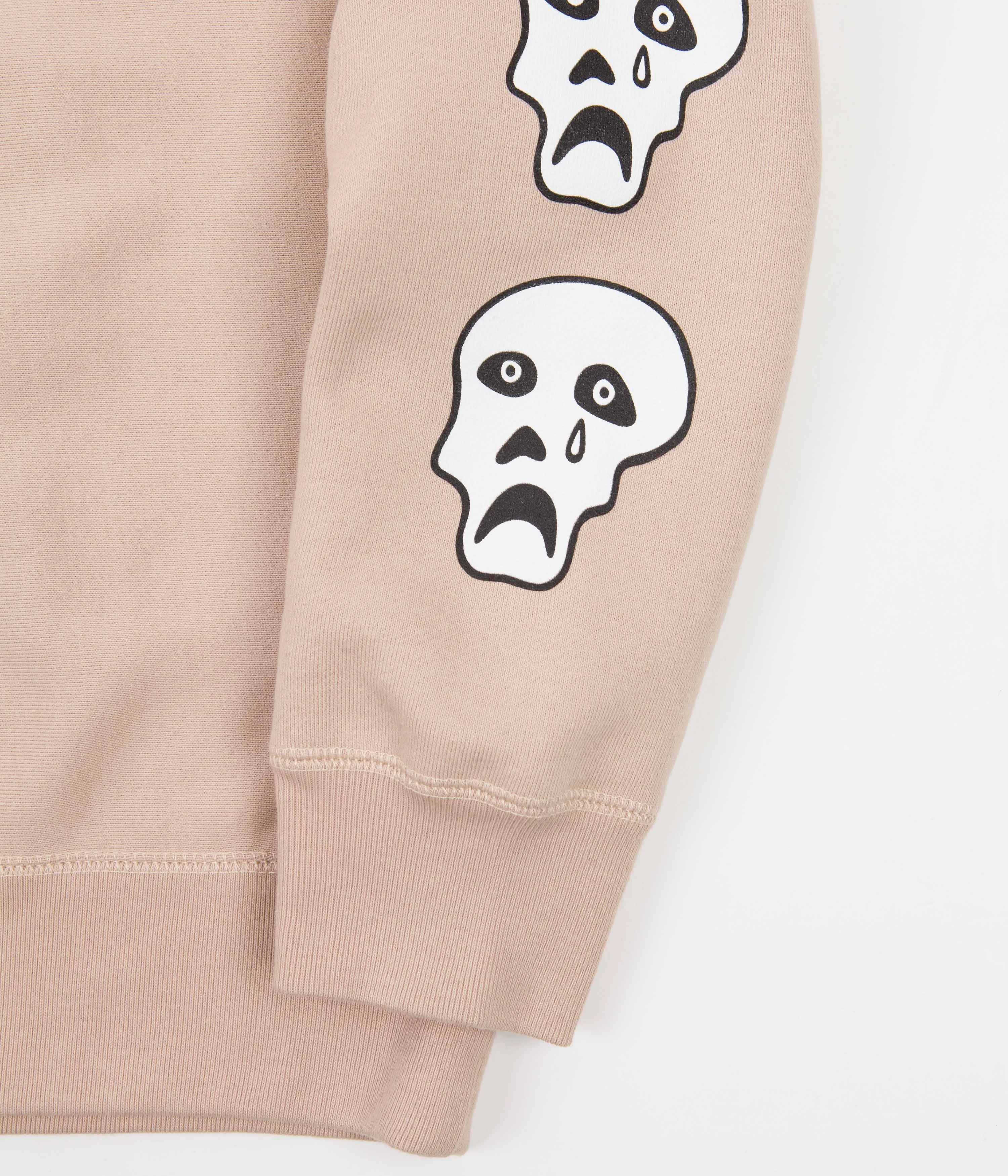 Tired Sad Skulls Crewneck Sweatshirt - Dusty Pink