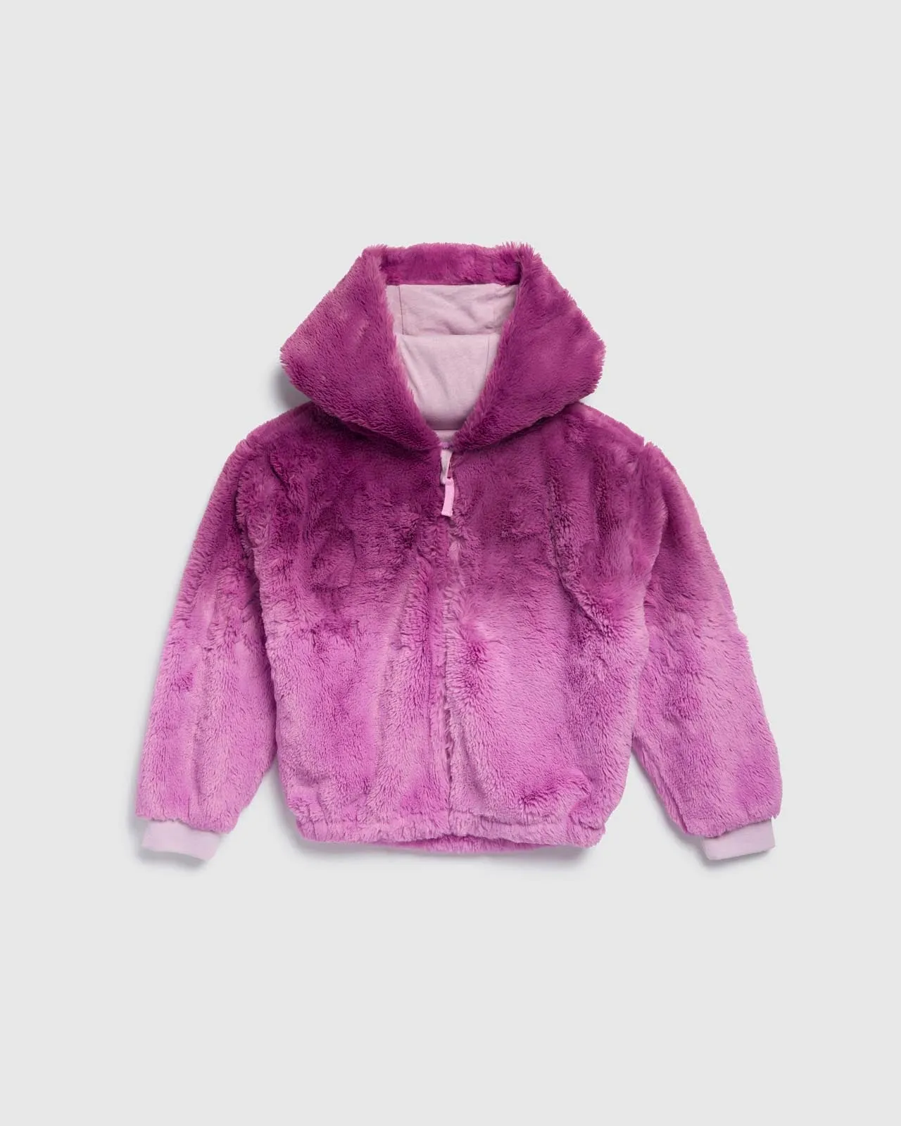 Toddler Girls Dip Dye Faux Fur Coat