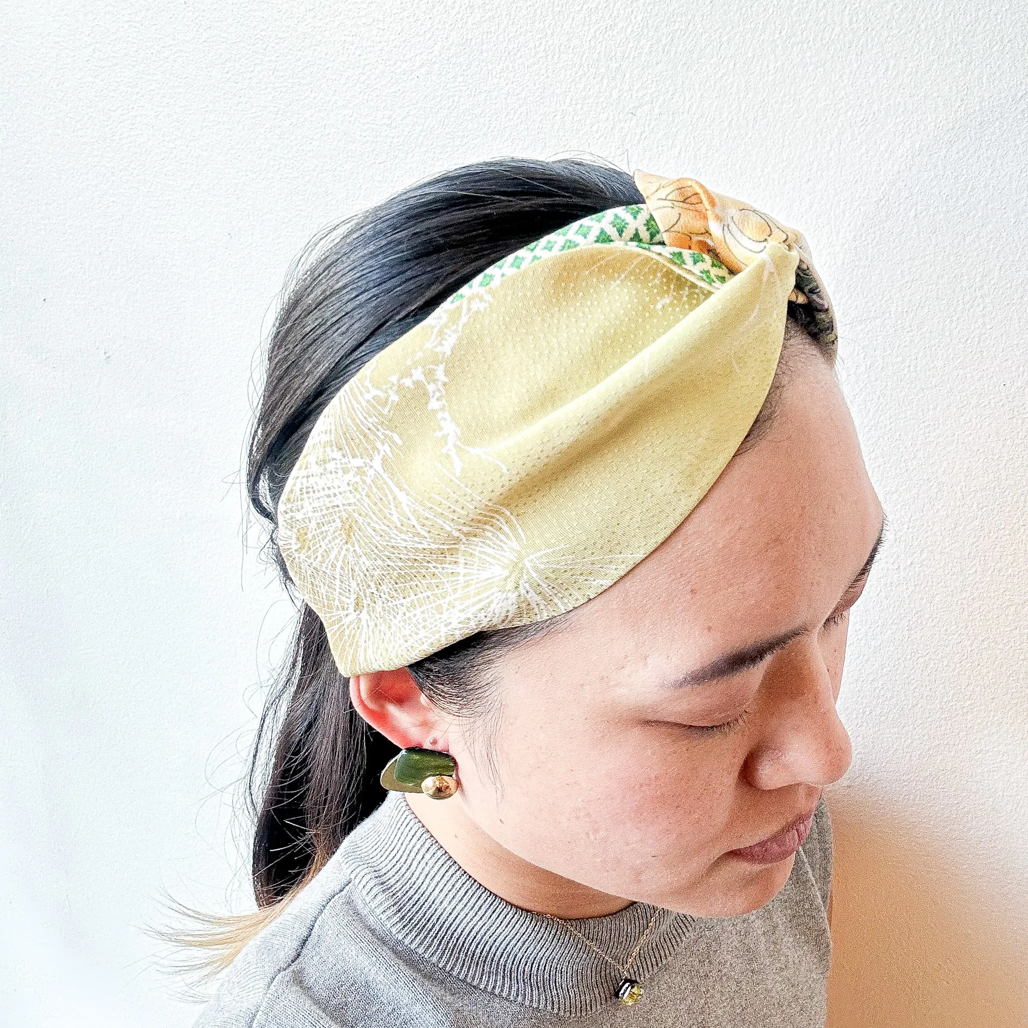 Tsumugi | Vintage Silk Kimono Headband  | TP10 - Black