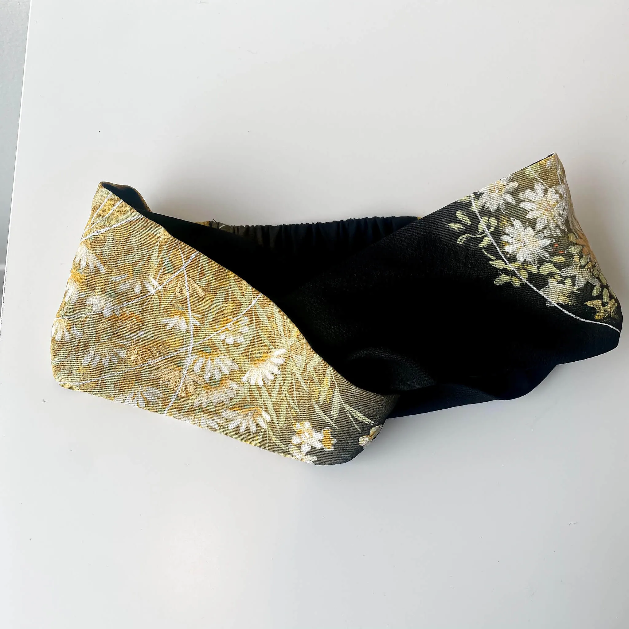 Tsumugi | Vintage Silk Kimono Headband  | TP10 - Black