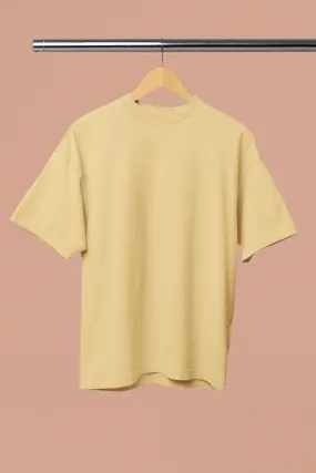 Unisex Oversize T-shirts - Ultra-Soft Cotton, Bio-Washed (Beige)