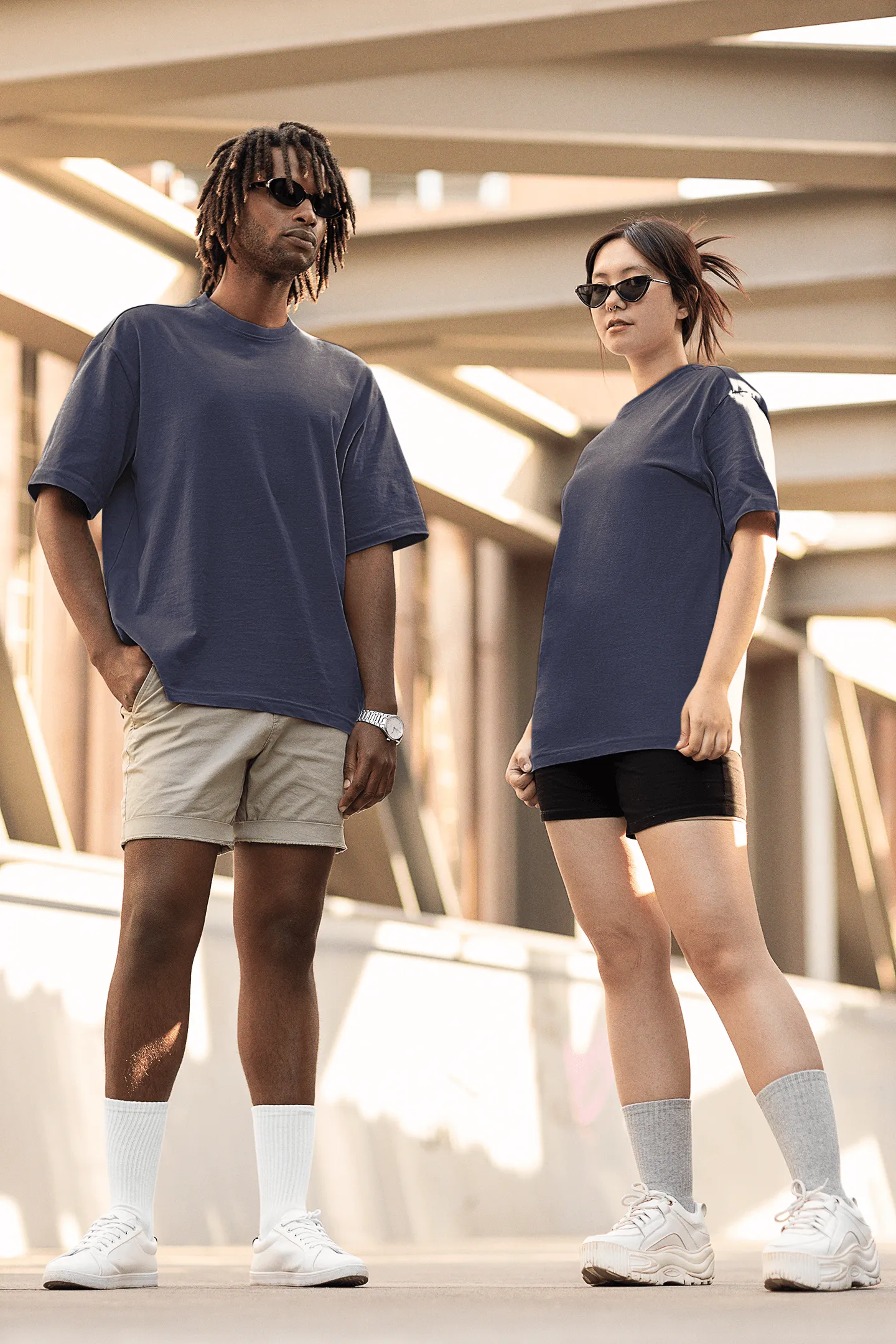 Unisex Oversize T-shirts - Ultra-Soft Cotton, Bio-Washed (Beige)