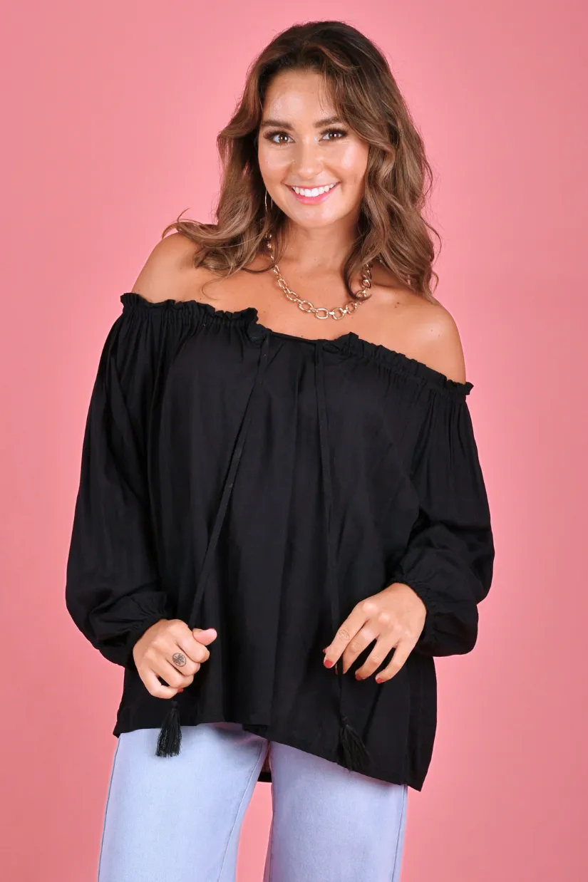 VGLT123 - ROSIE TOP - BLACK