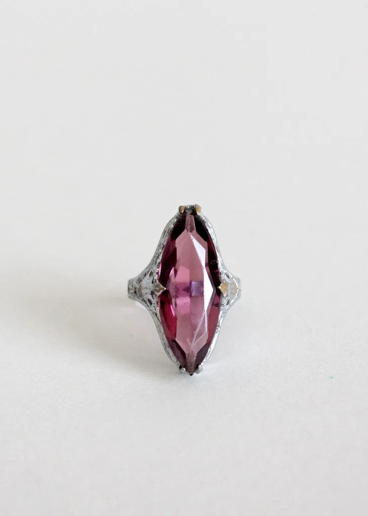 Vintage 1930s Plum Art Deco Cocktail Ring