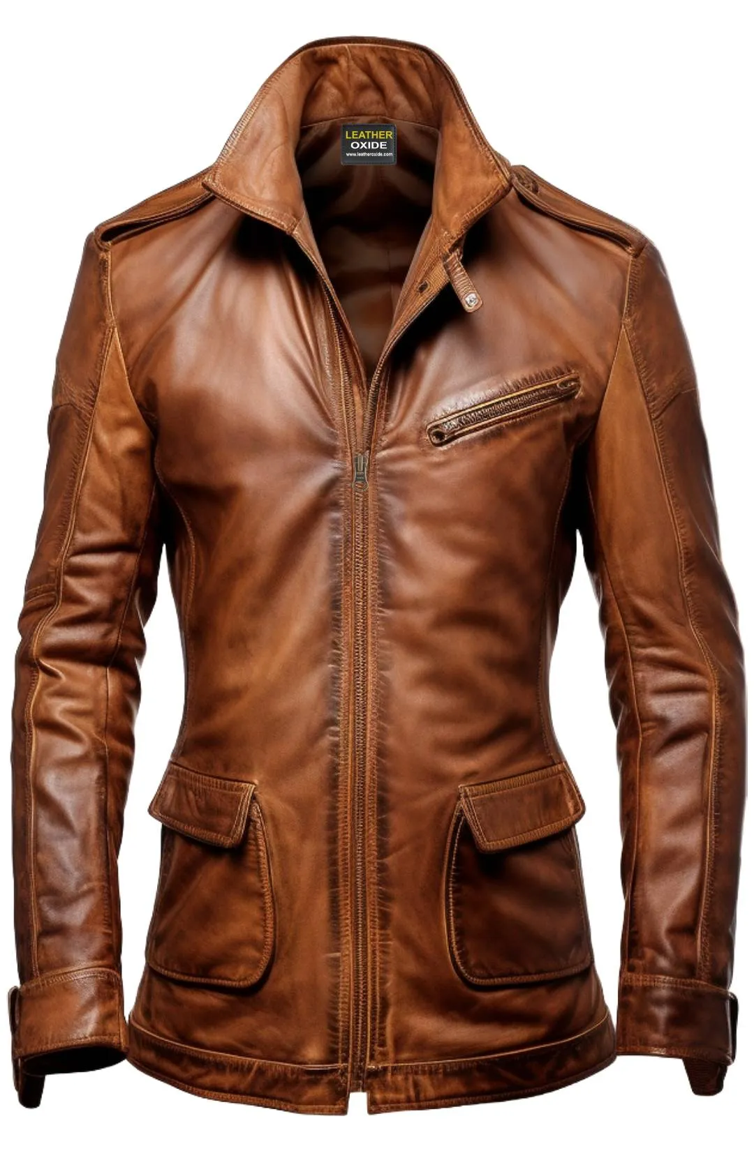 Vintage Brown Stylish Leather Coat