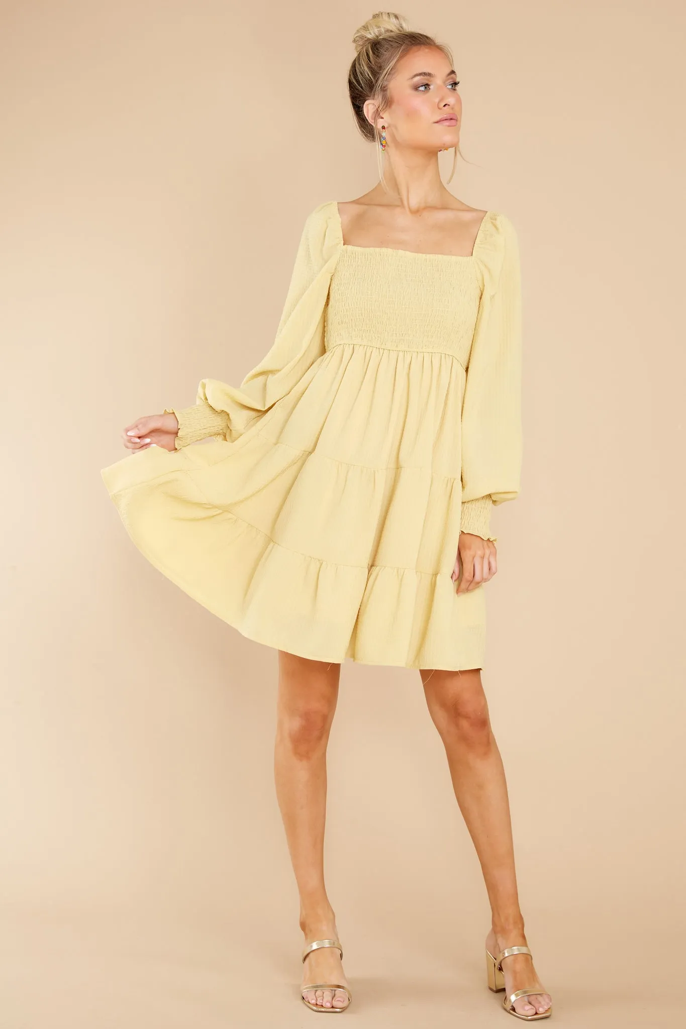 When The Sun Comes Out Pastel Yellow Dress